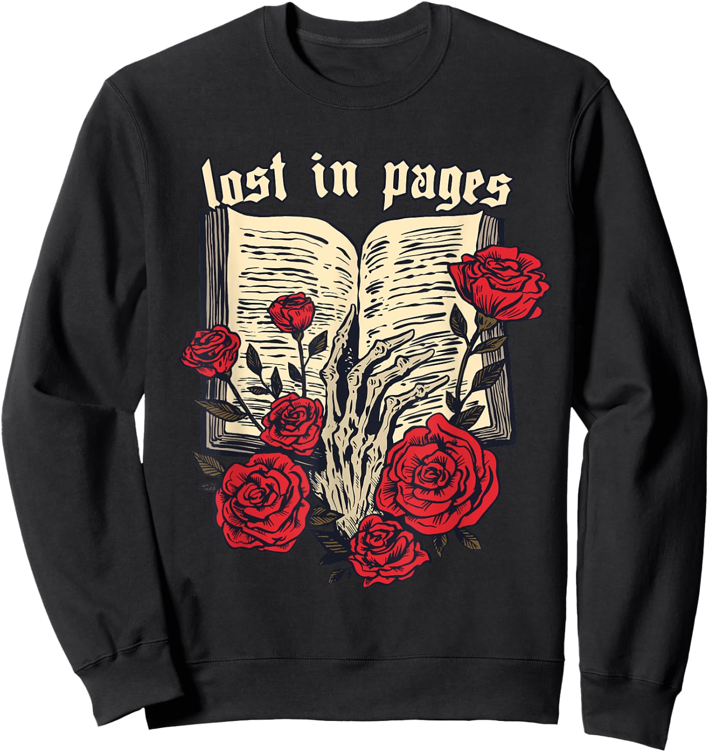 Bookish Lost in Pages Exciting Book Novel Love Reading Books Sweatshirt - Sweatshirt | Black