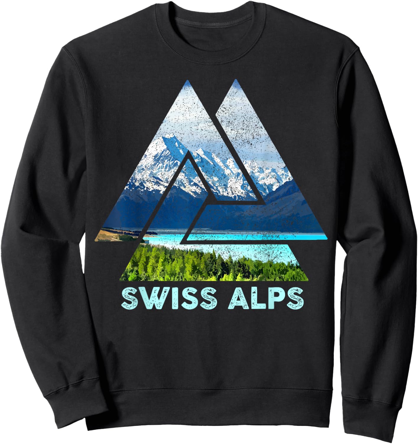 Switzerland Switzerland Nature Alps Mountains Sweatshirt - Sweatshirt | Black