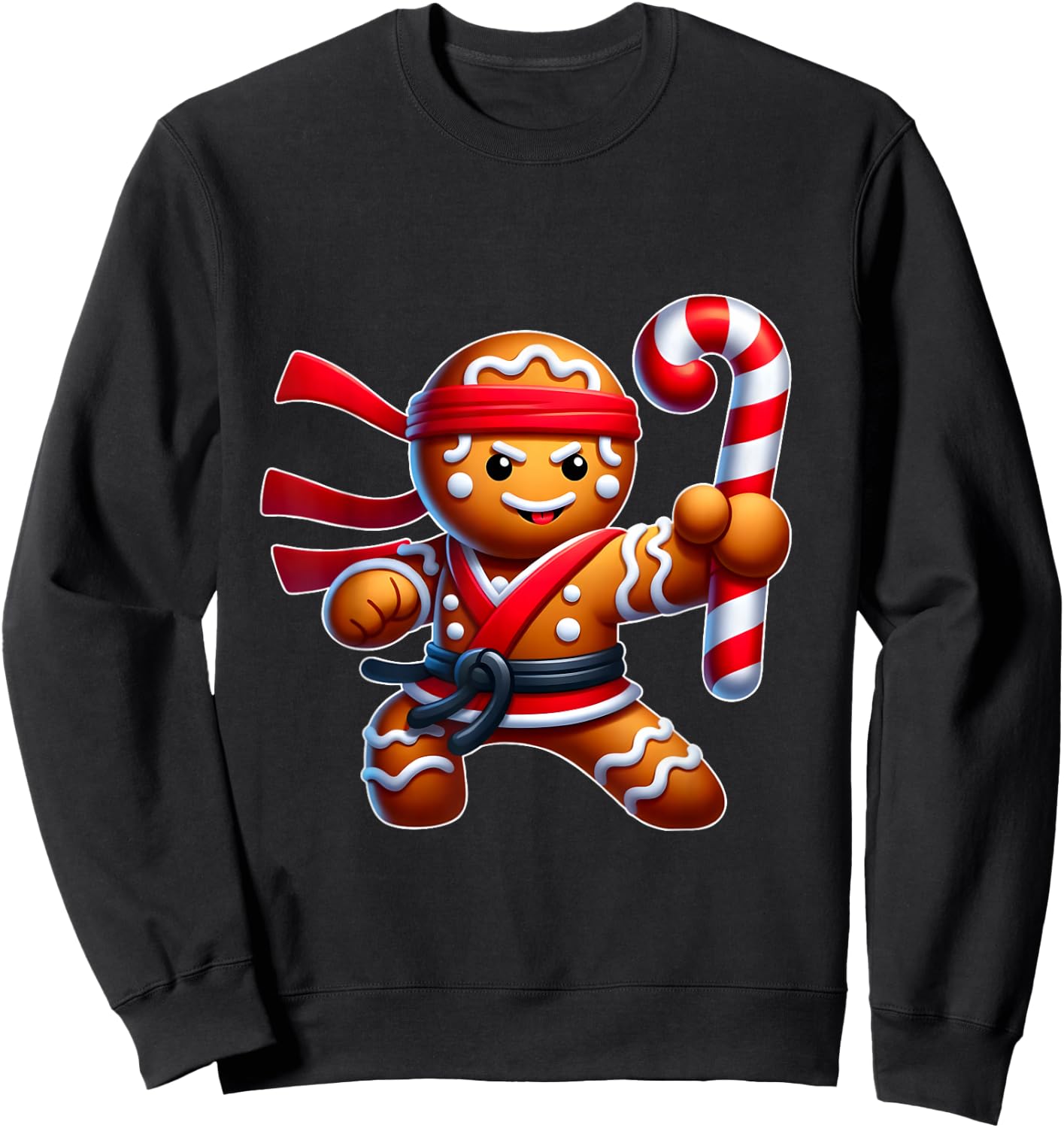 Funny Christmas Ninja Gingerbread Ninjabread Sweatshirt - Sweatshirt | Black