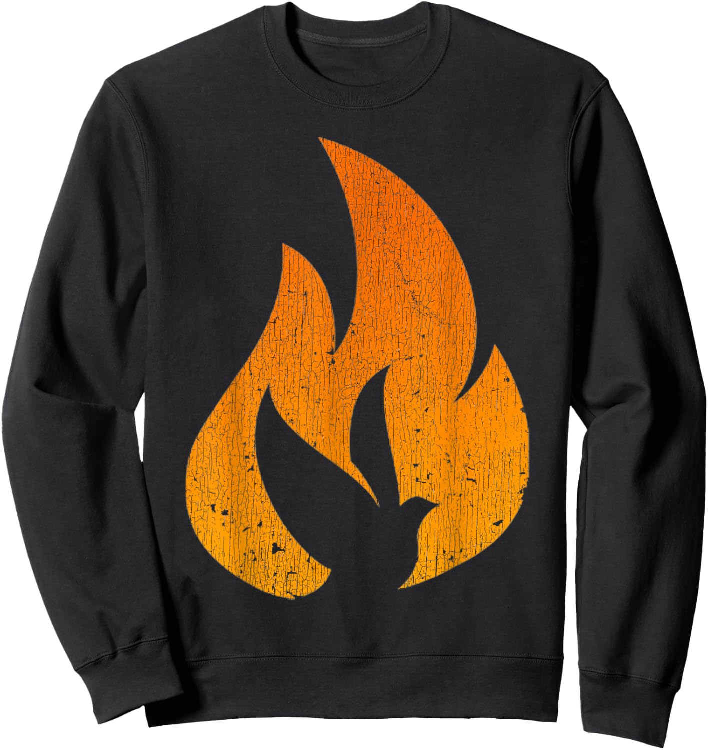 Vintage Silhouette Dove Flame Fire Pentecost Sweatshirt - Sweatshirt | Black
