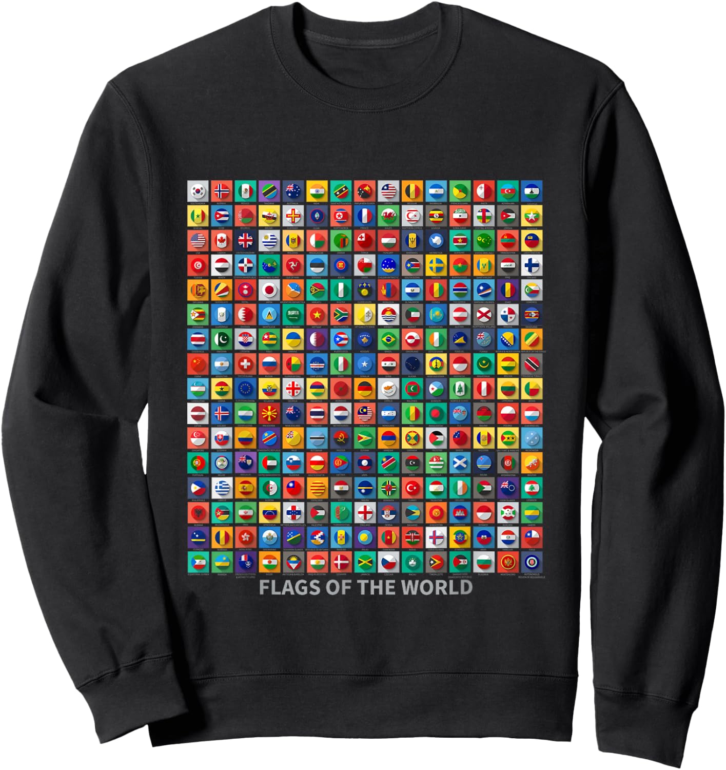 Flags of the Countries of the World Outfit Graphic Designs Sweatshirt - Sweatshirt | Black