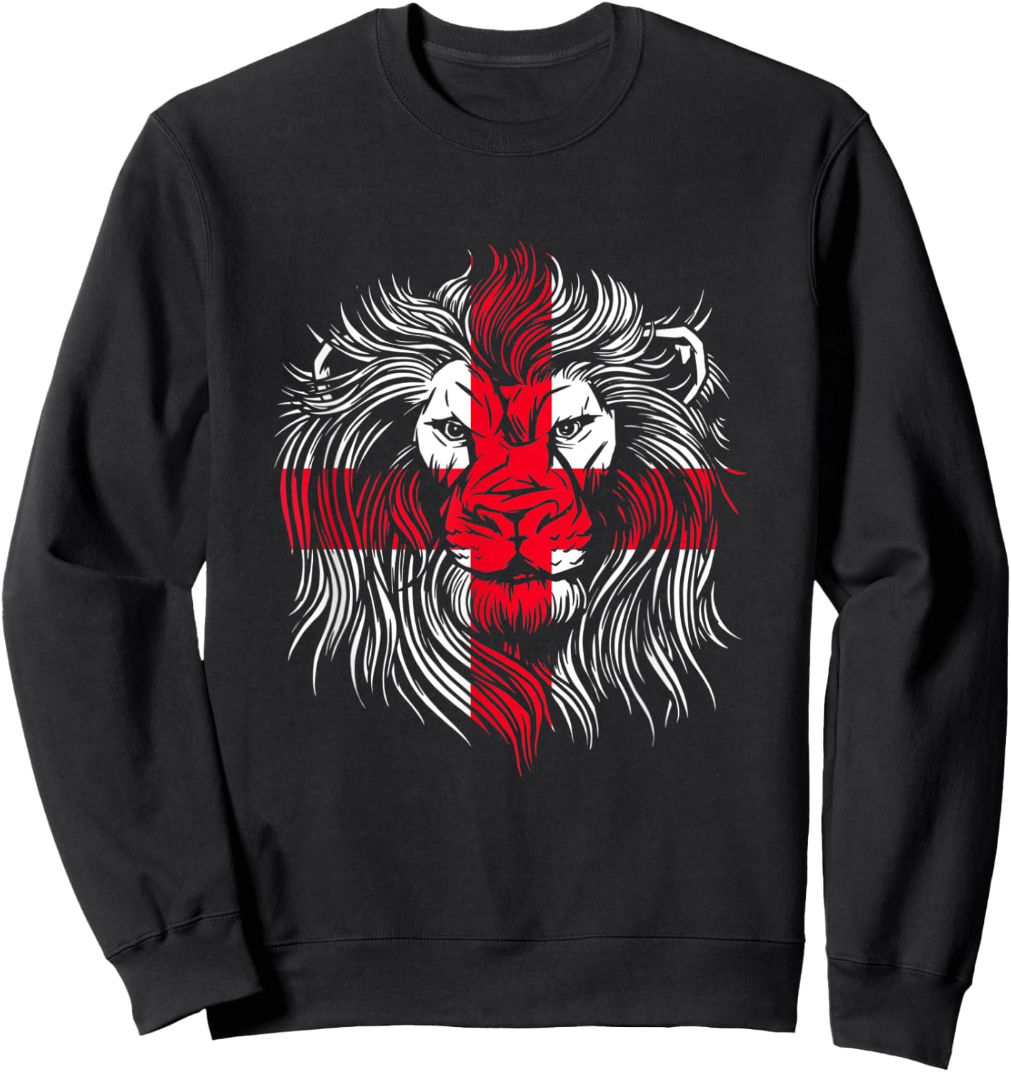 Lion Saint George's Cross English Flag England Sweatshirt - Sweatshirt | Black