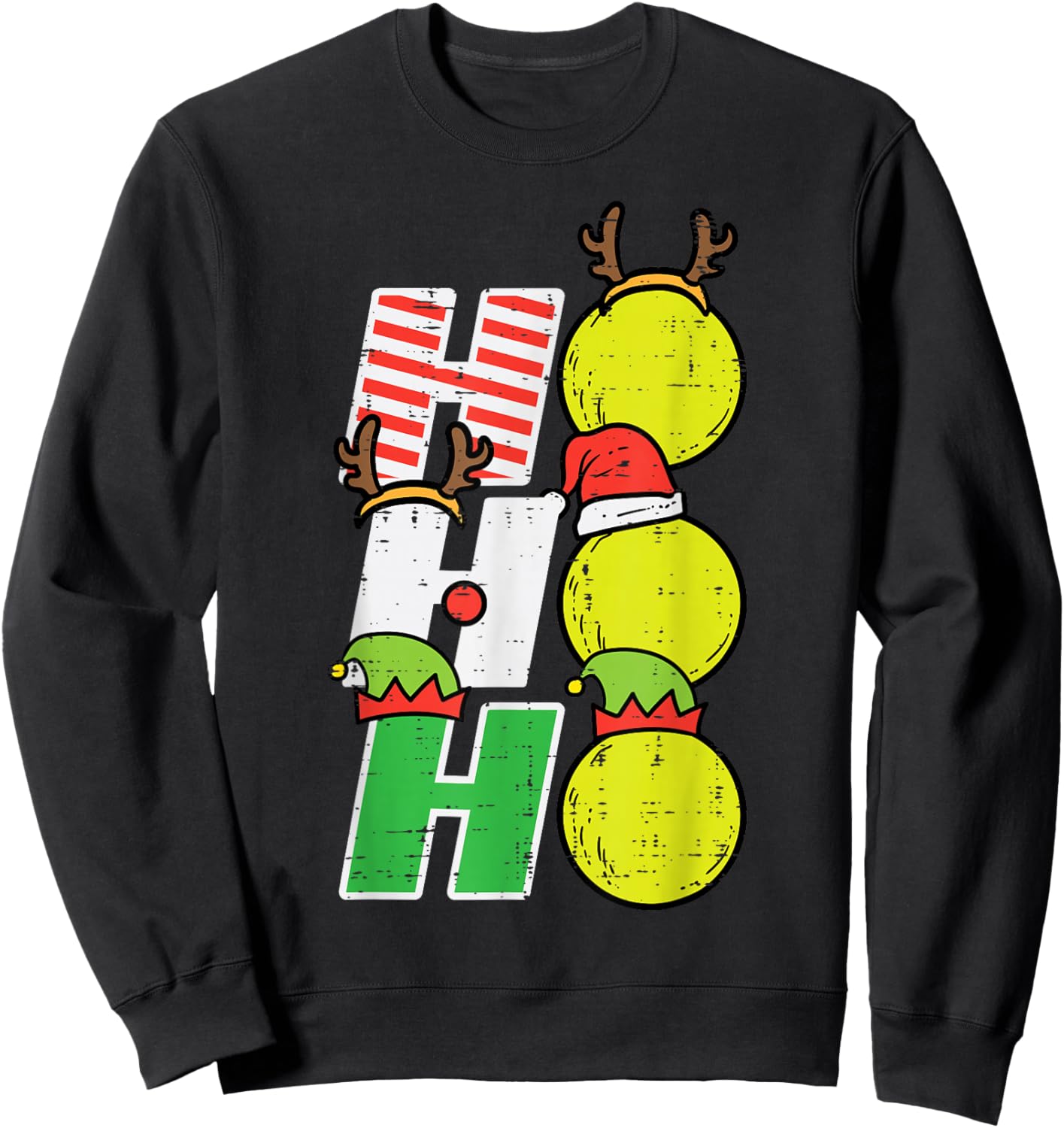 Christmas Lacrosse Ho Ho Ho Lax Xmas Sports Men Women Kids Sweatshirt - Sweatshirt | Black