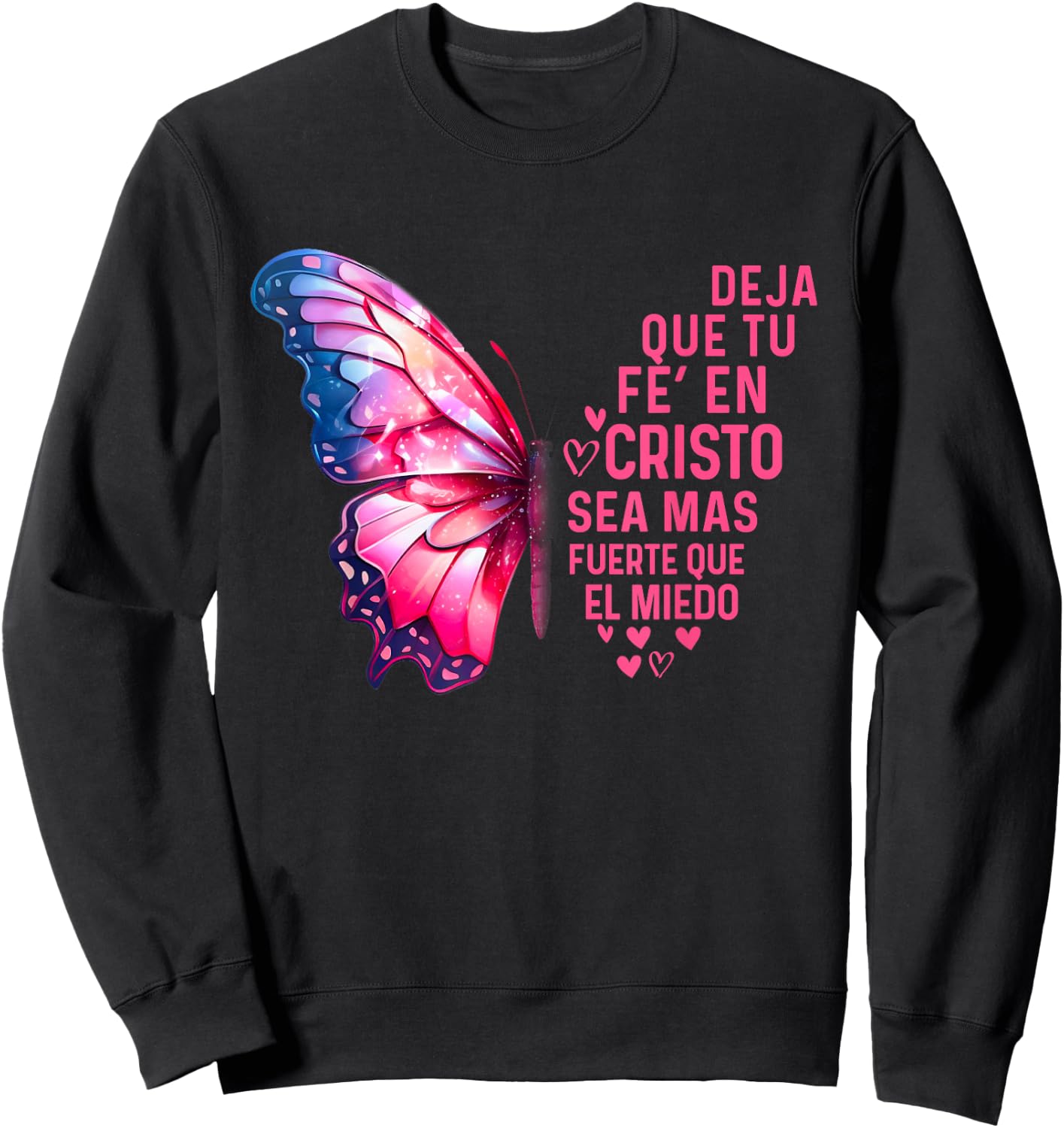 Camiseta Cristiana Para Mujer En Espanol Spanish Cristiano Sweatshirt - Sweatshirt | Black