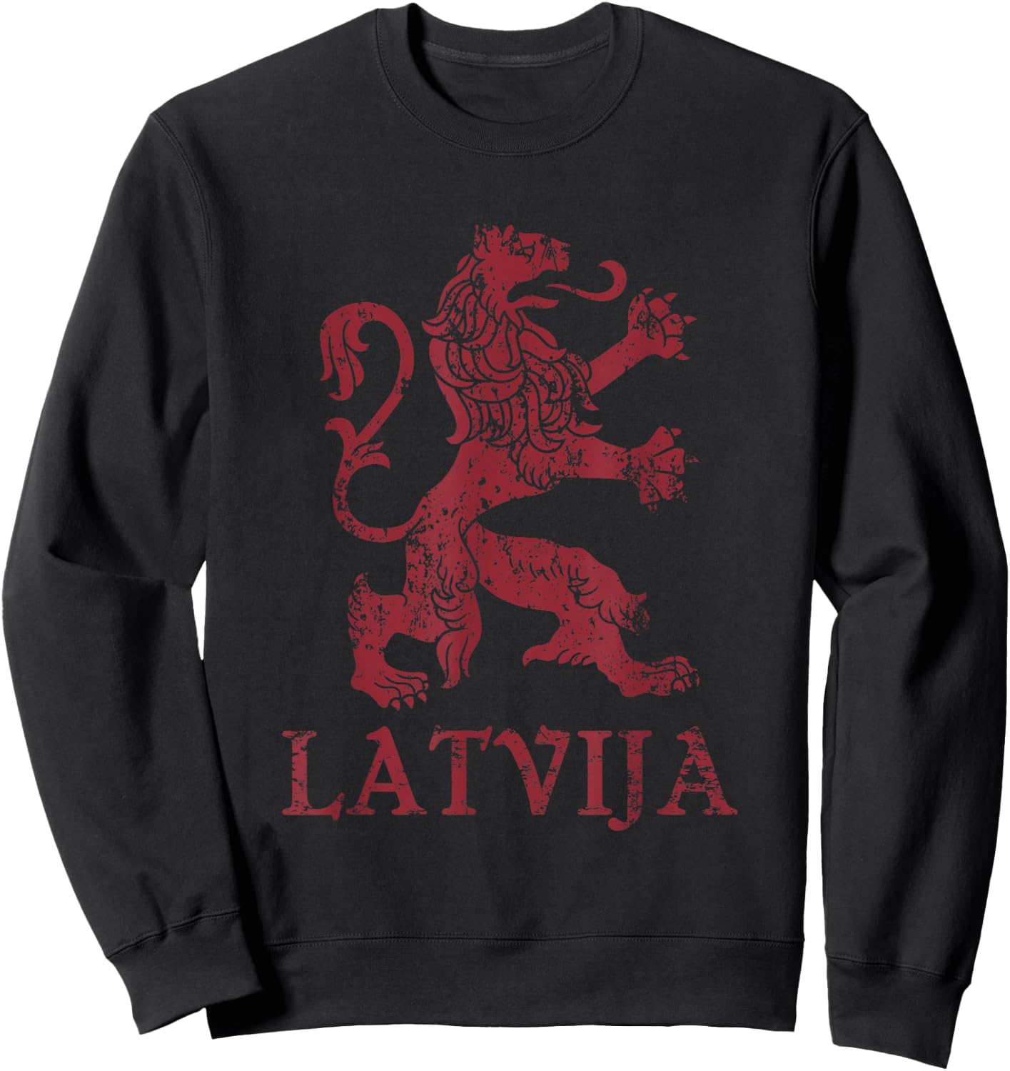 Latvija Latvia Lion Symbol Latvian Pride Sweatshirt - Sweatshirt | Black