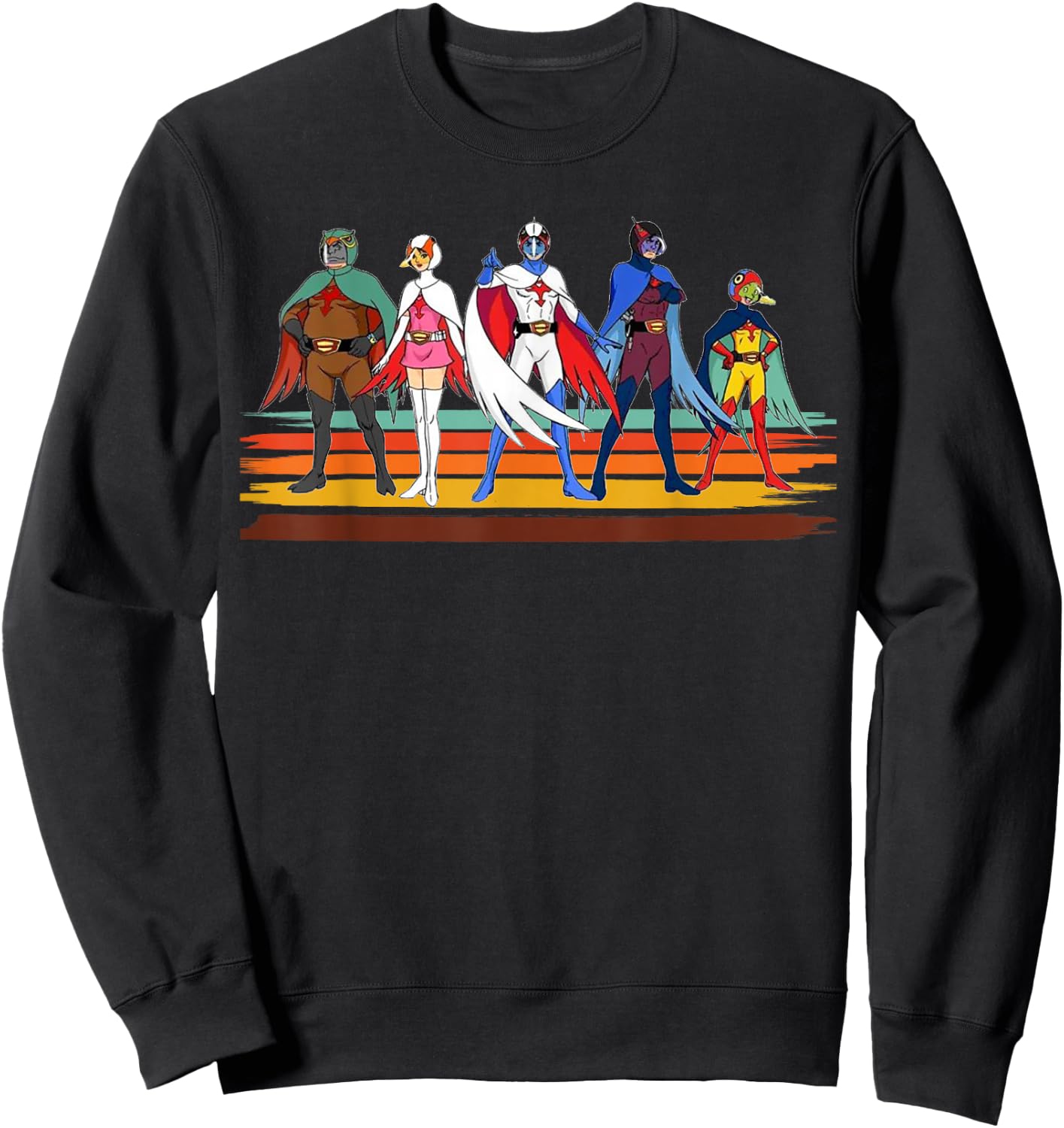 Battle of the planets vintage style brush Stripe Sweatshirt - Sweatshirt | Black