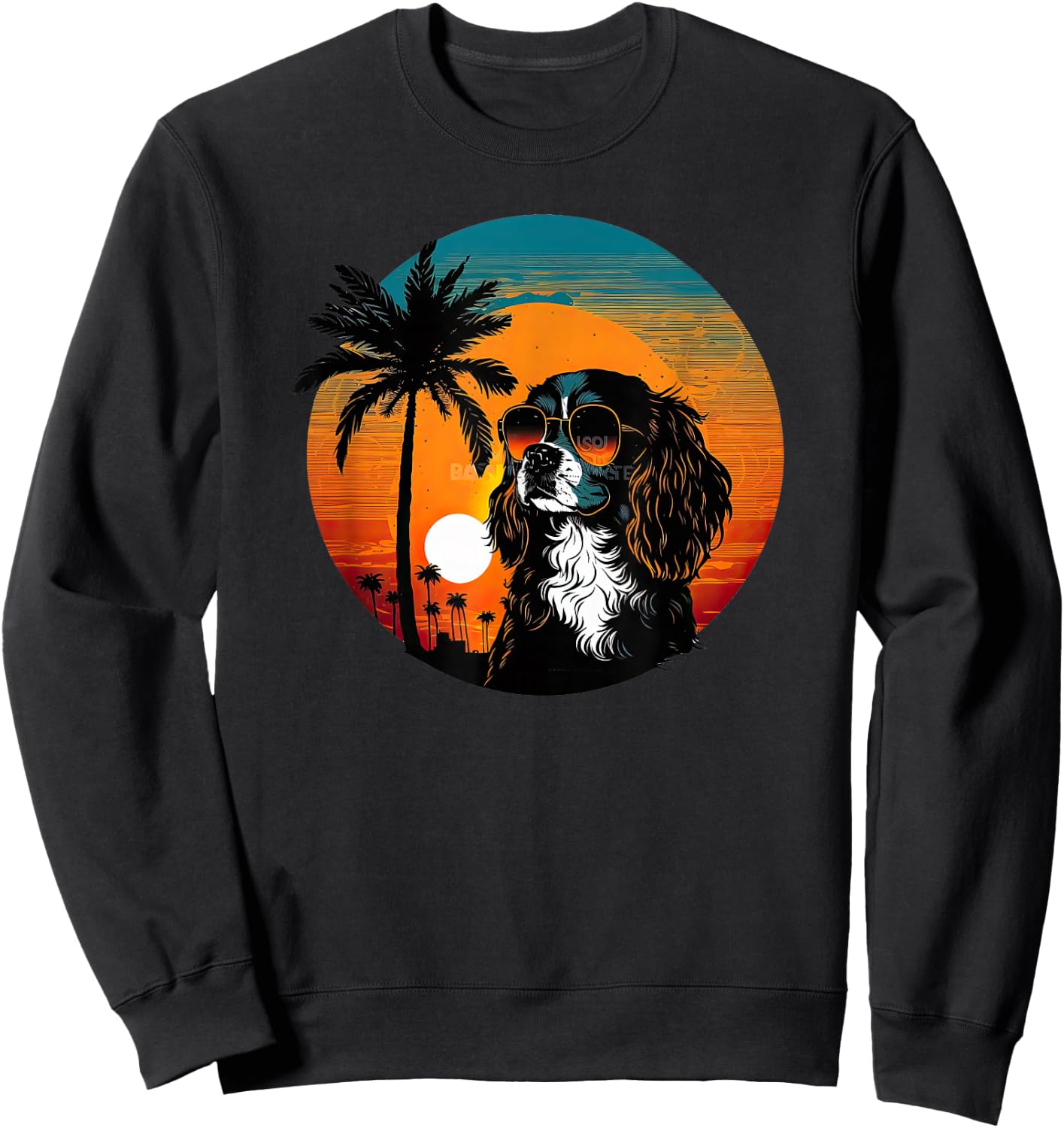 Funny Cavalier King Charles Spaniel Cute Cool Sunglasses Sweatshirt - Sweatshirt | Black