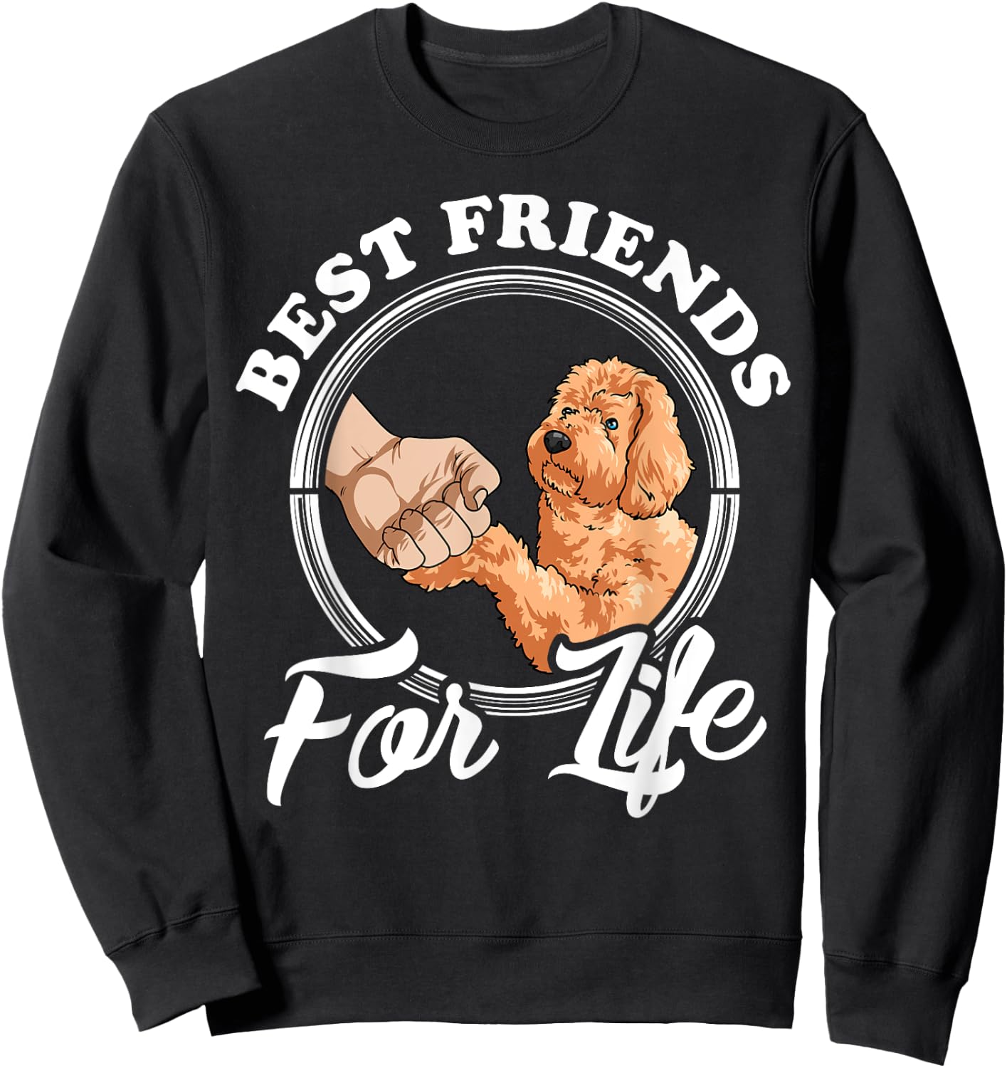 Goldendoodle Lover Design "Best Friends" Funny Goldendoodle Sweatshirt - Sweatshirt | Black