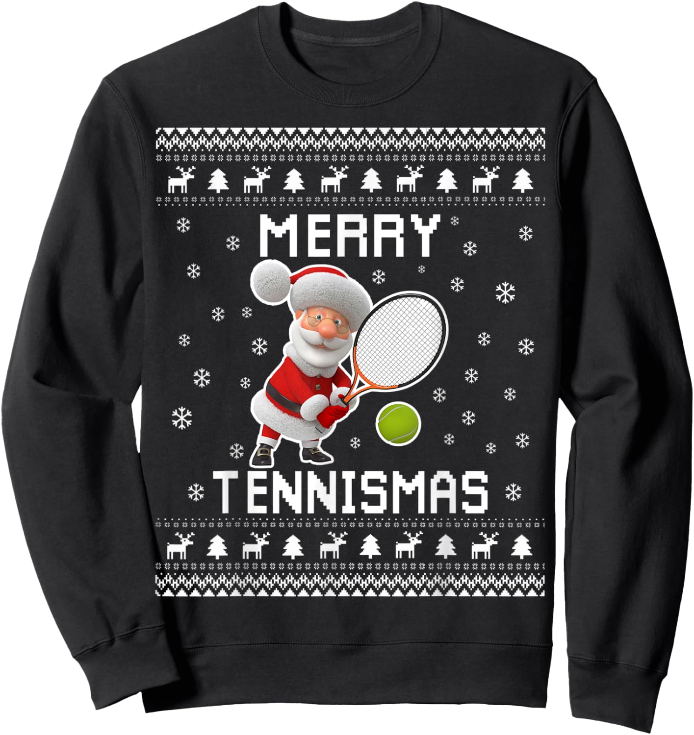 Tennis Ugly Christmas Sweater for Tennis Lovers Sweatshirt - Sweatshirt | Black