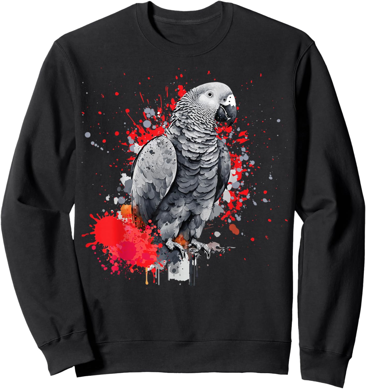 African Grey Parrot Sweatshirt - Sweatshirt | Black