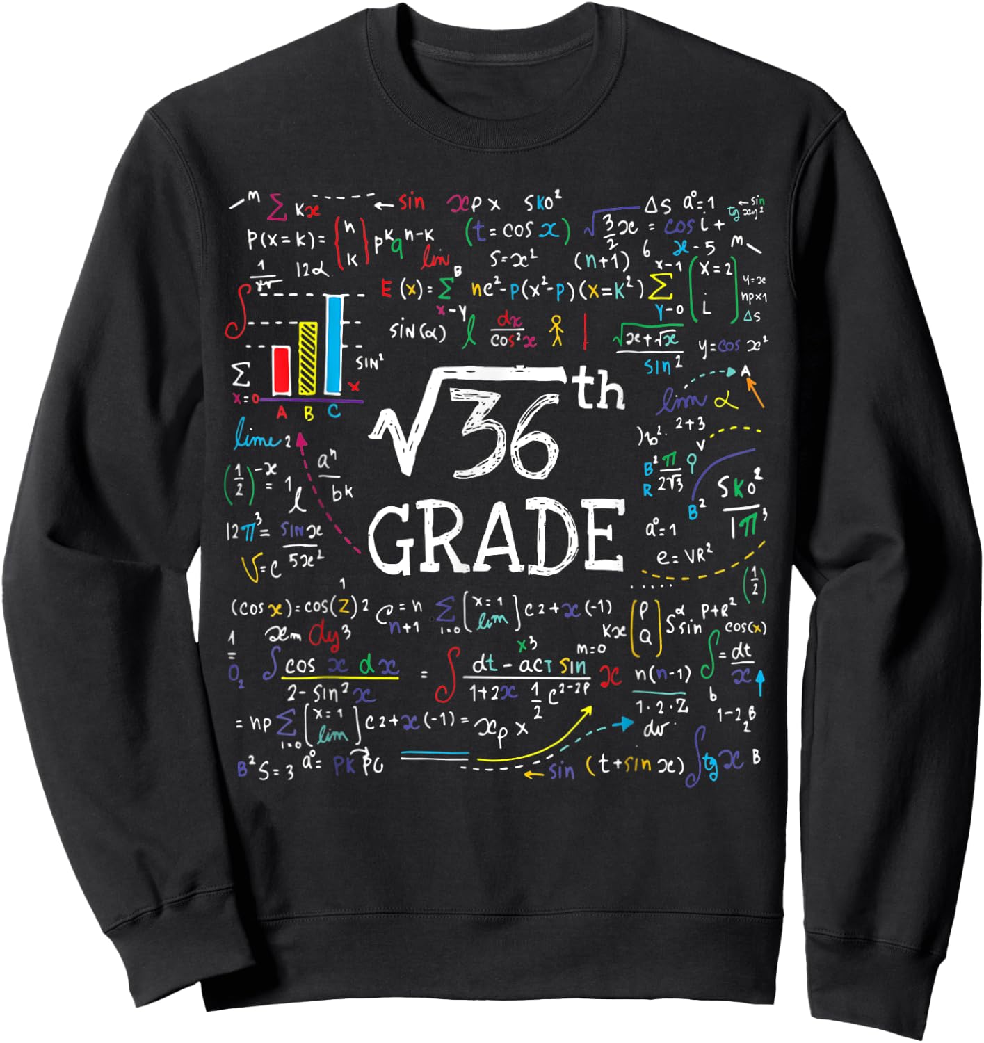 Square Root Of 36 Back To School 6th Sixth Grade Math Funny Sweatshirt - Sweatshirt | Black
