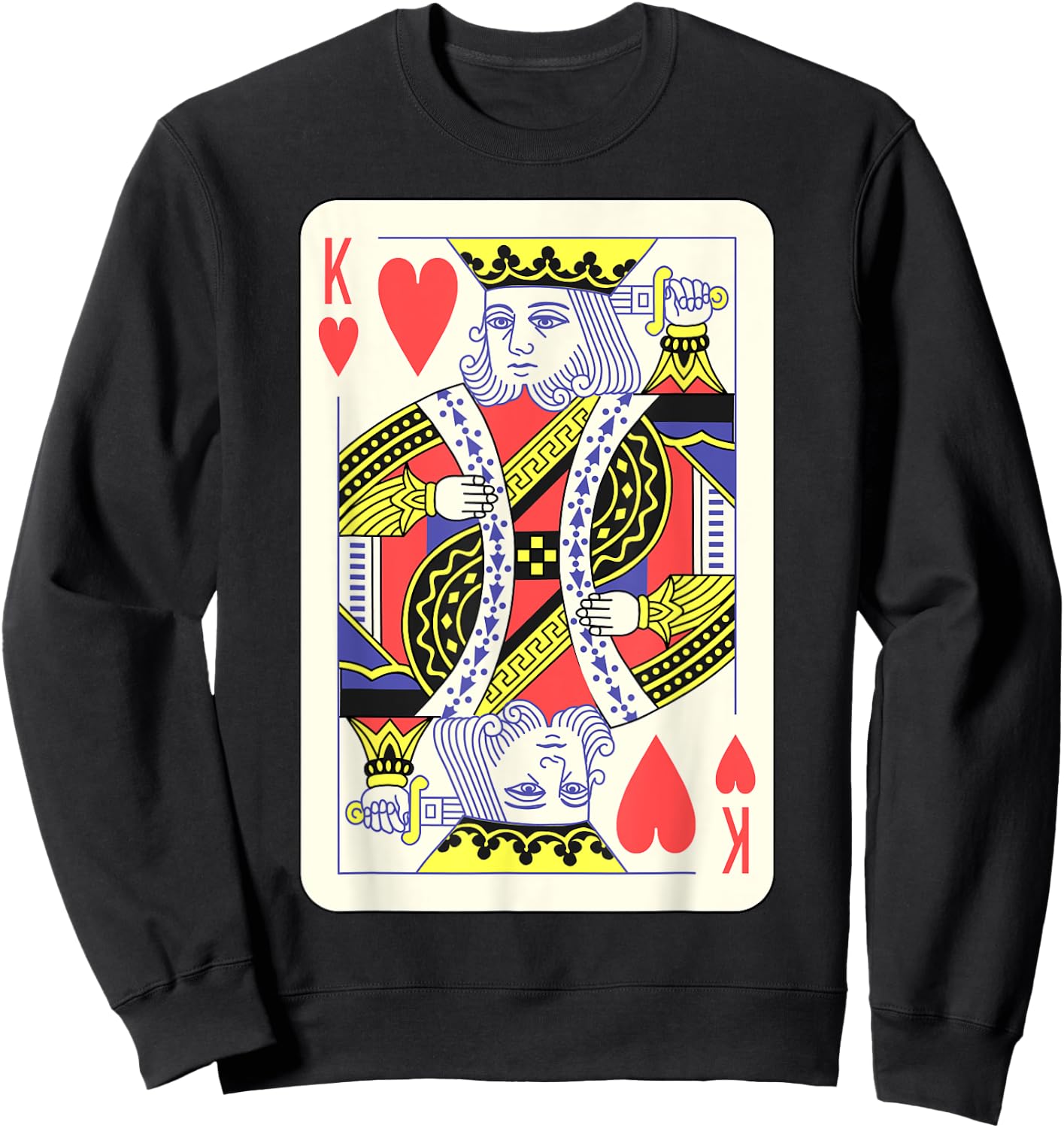 King of Hearts Playing Card | Couples Halloween Costume Sweatshirt - Sweatshirt | Black