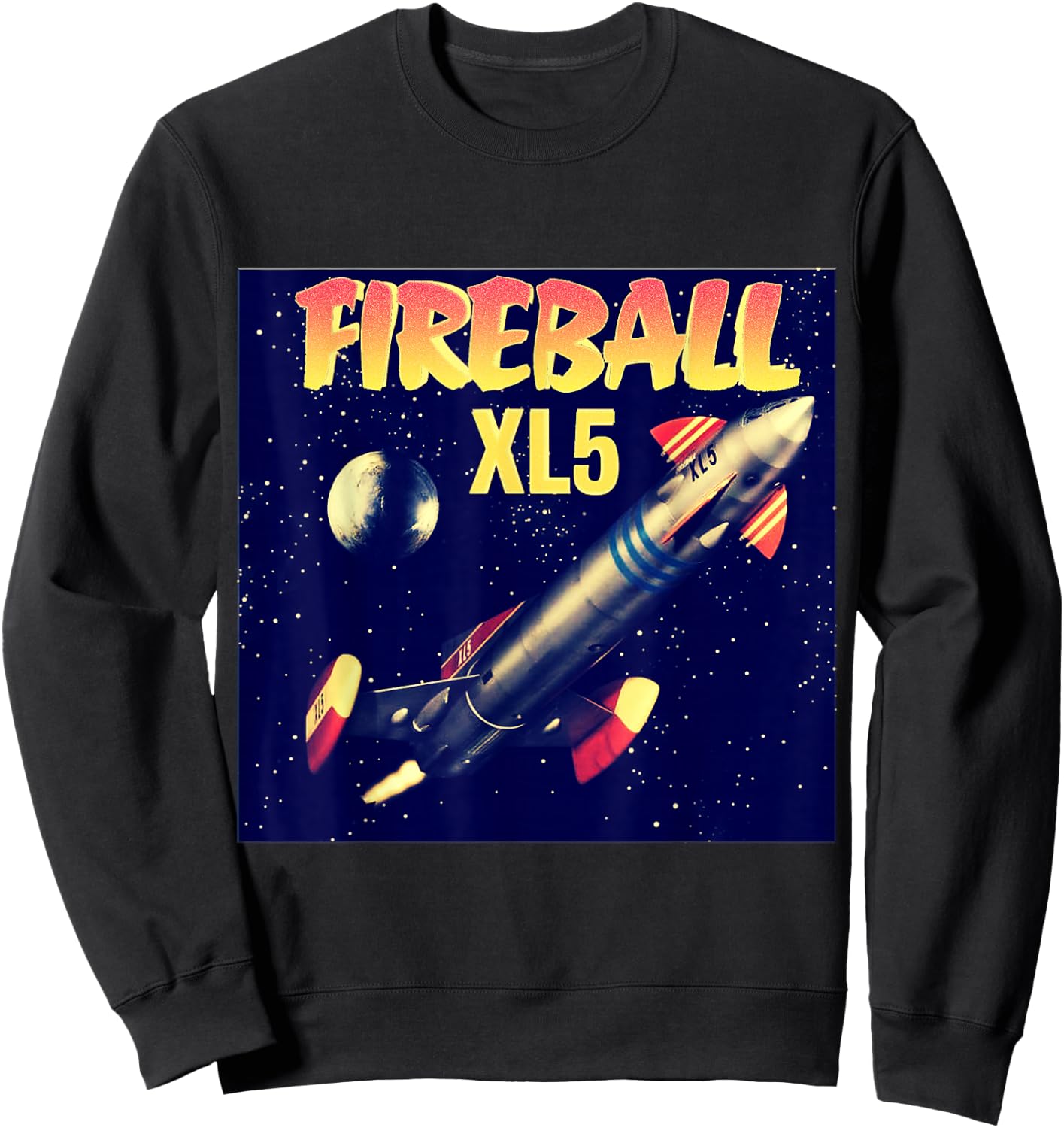 Fireball XL5 Retro Sci-Fi Rocket Sweatshirt - Sweatshirt | Black
