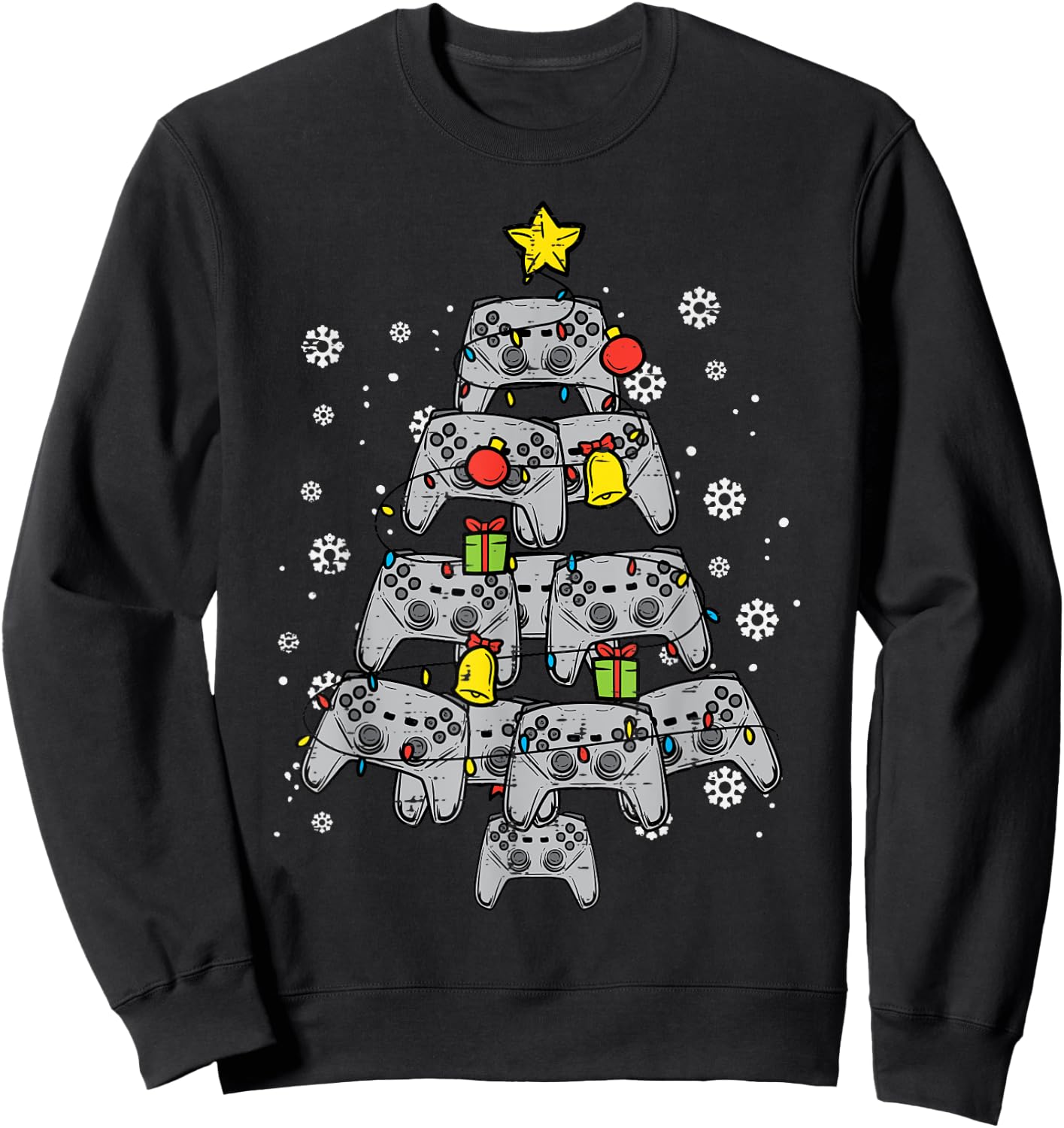 Video Game Controller Christmas Tree Xmas Boy Men Youth Teen Sweatshirt - Sweatshirt | Black