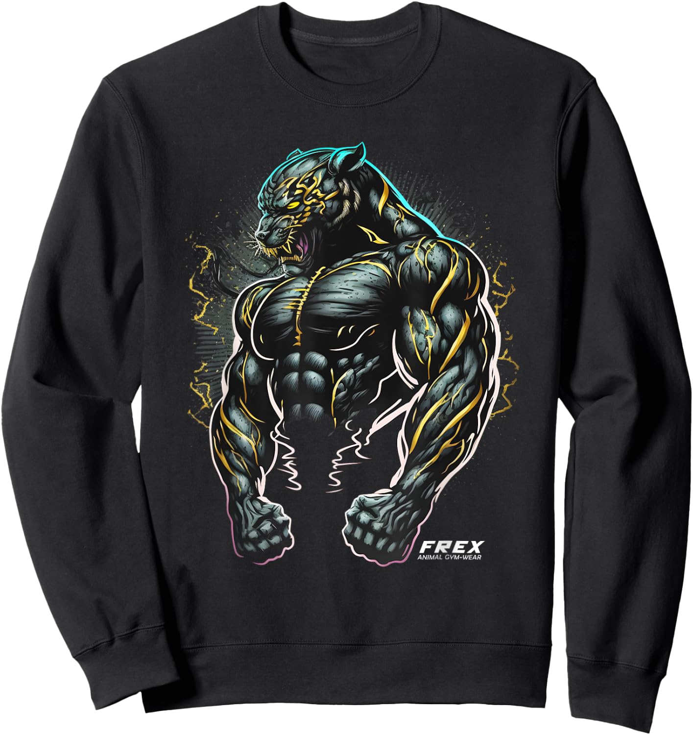 Panther Bodybuilding Fitness Gym Wear Sweatshirt - Sweatshirt | Black