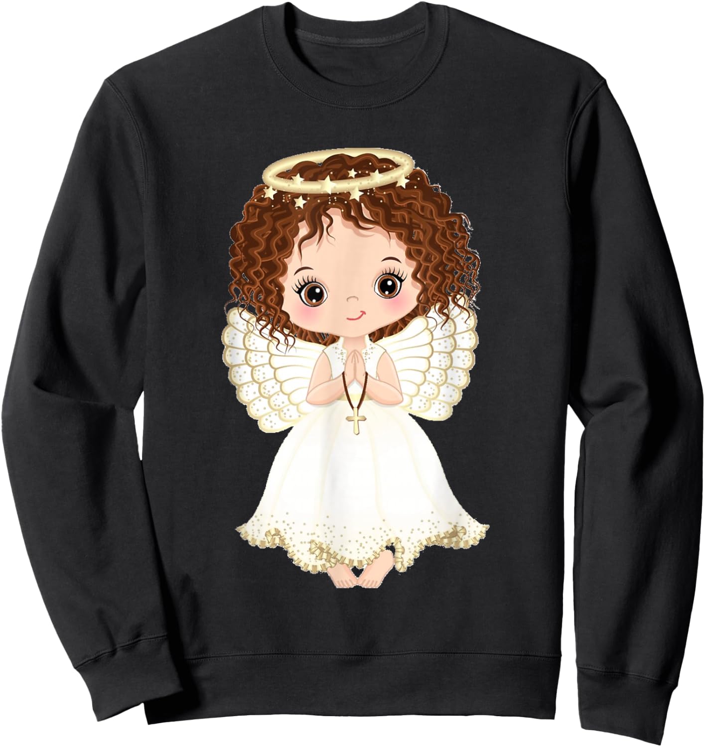 Cute Christmas Angel Red Hair Angel Xmas Church Sweatshirt - Sweatshirt | Black