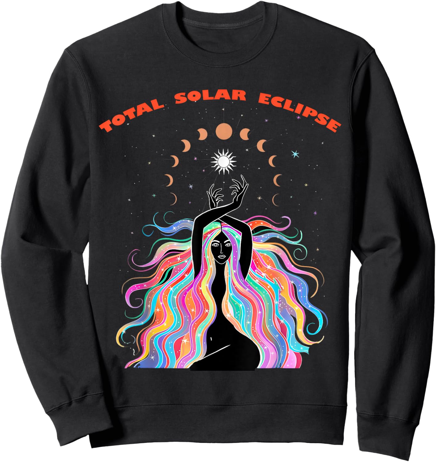 2024 Total Solar Eclipse April 8 Path Of The Eclipse Sweatshirt - Sweatshirt | Black