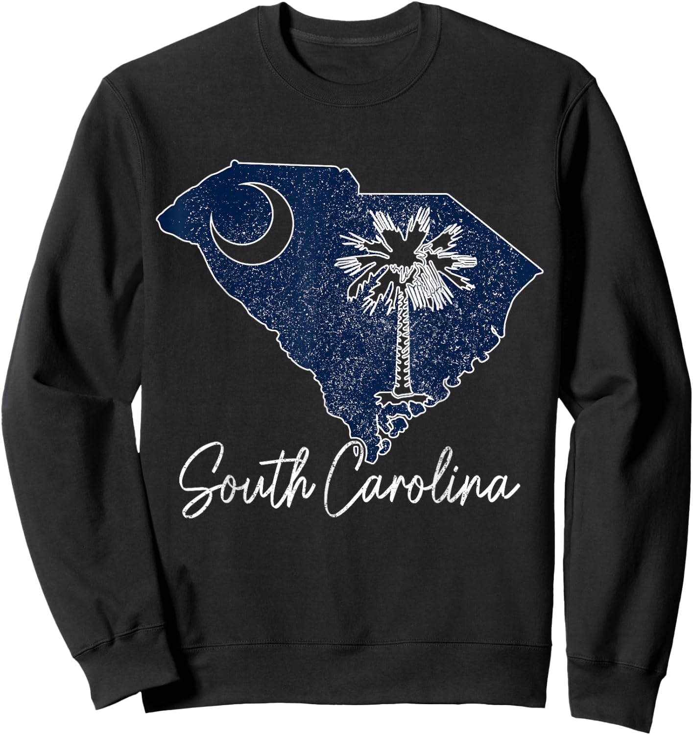 South Carolina Palmetto Moon USA America Pride Vintage Sweatshirt - Sweatshirt | Black