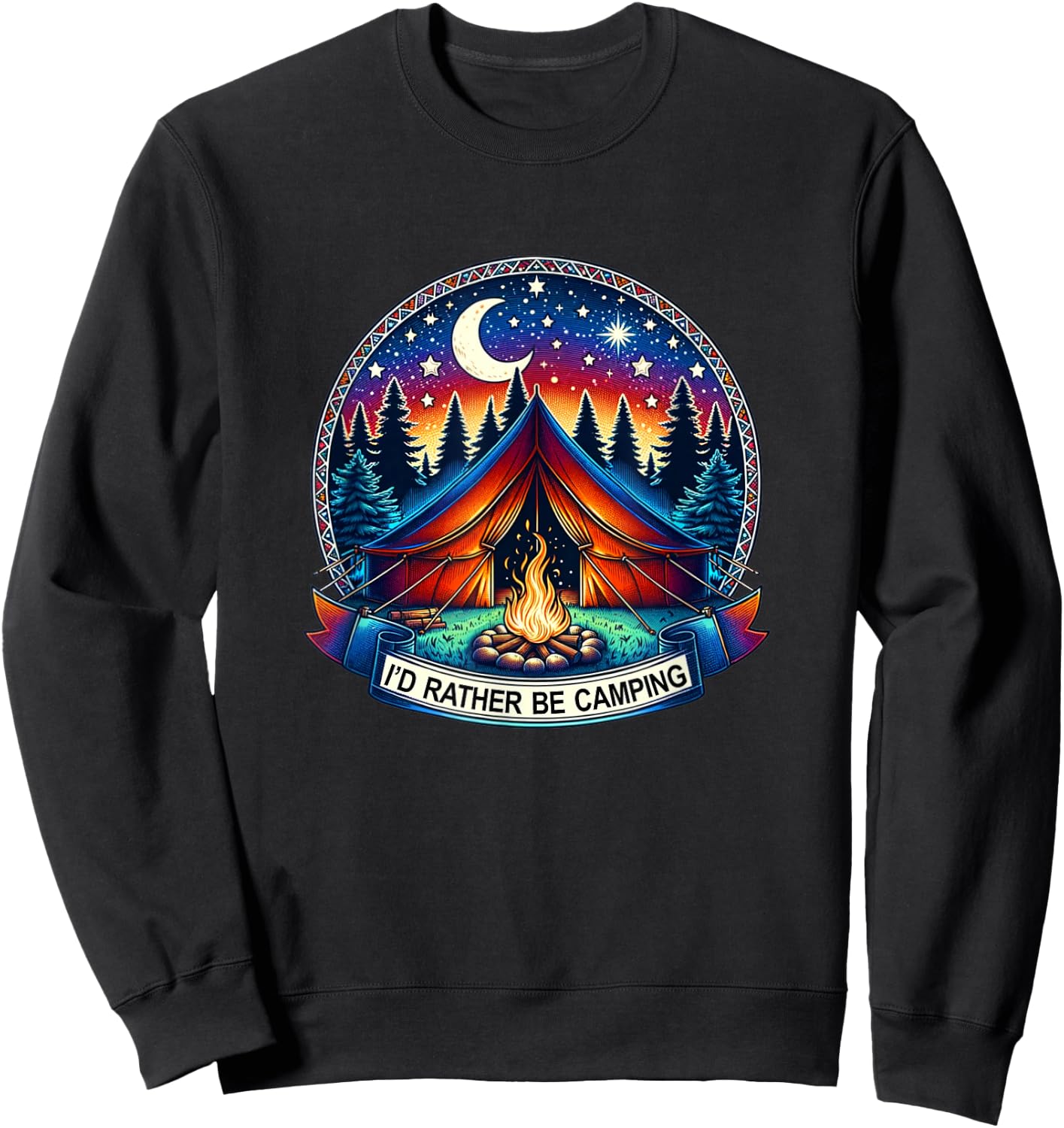 I'd Rather Be Camping - , Small Sweatshirt - Sweatshirt | Black