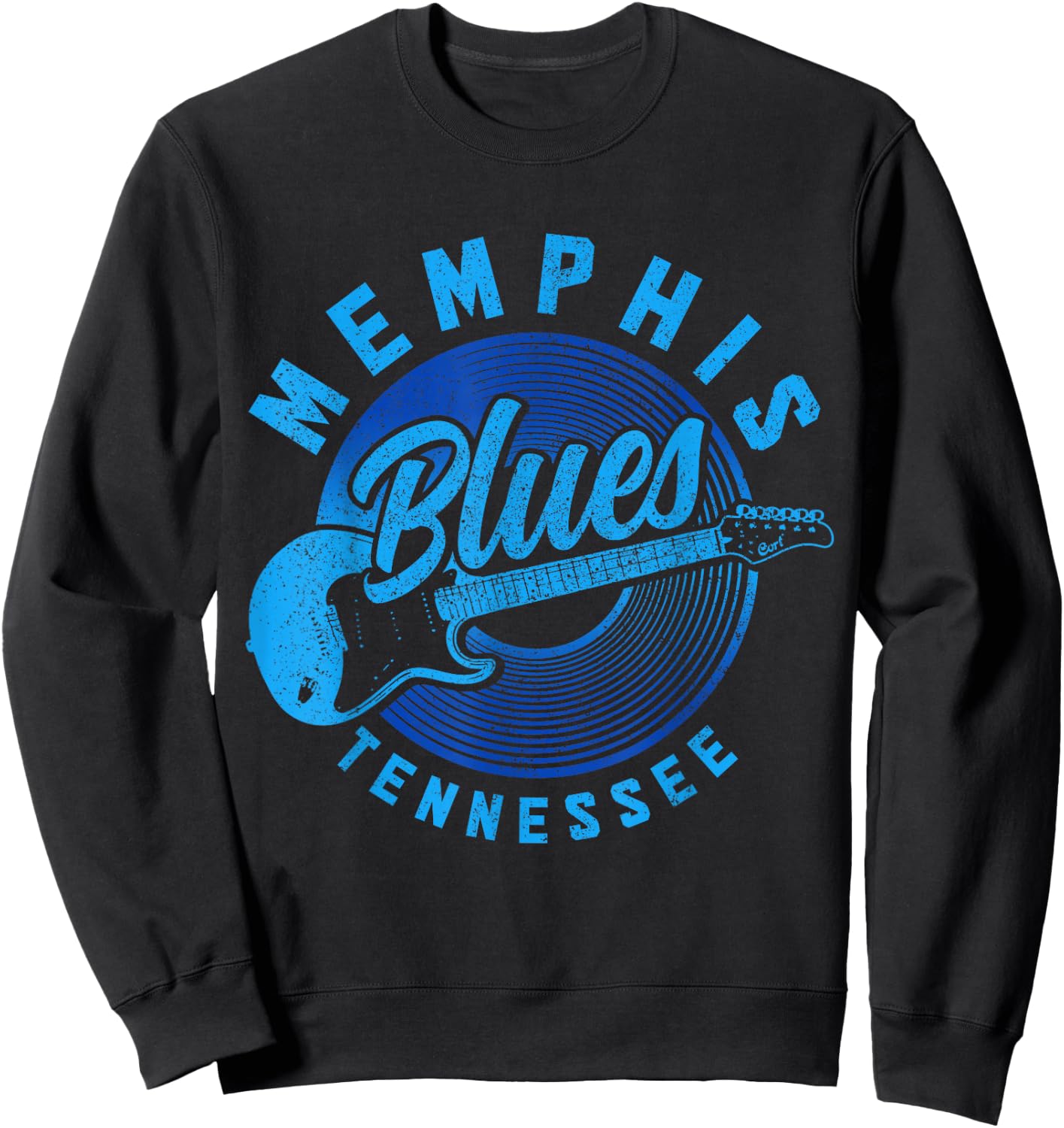 Memphis Tennessee TN Pride Guitar Blues Music Vintage Sweatshirt - Sweatshirt | Black