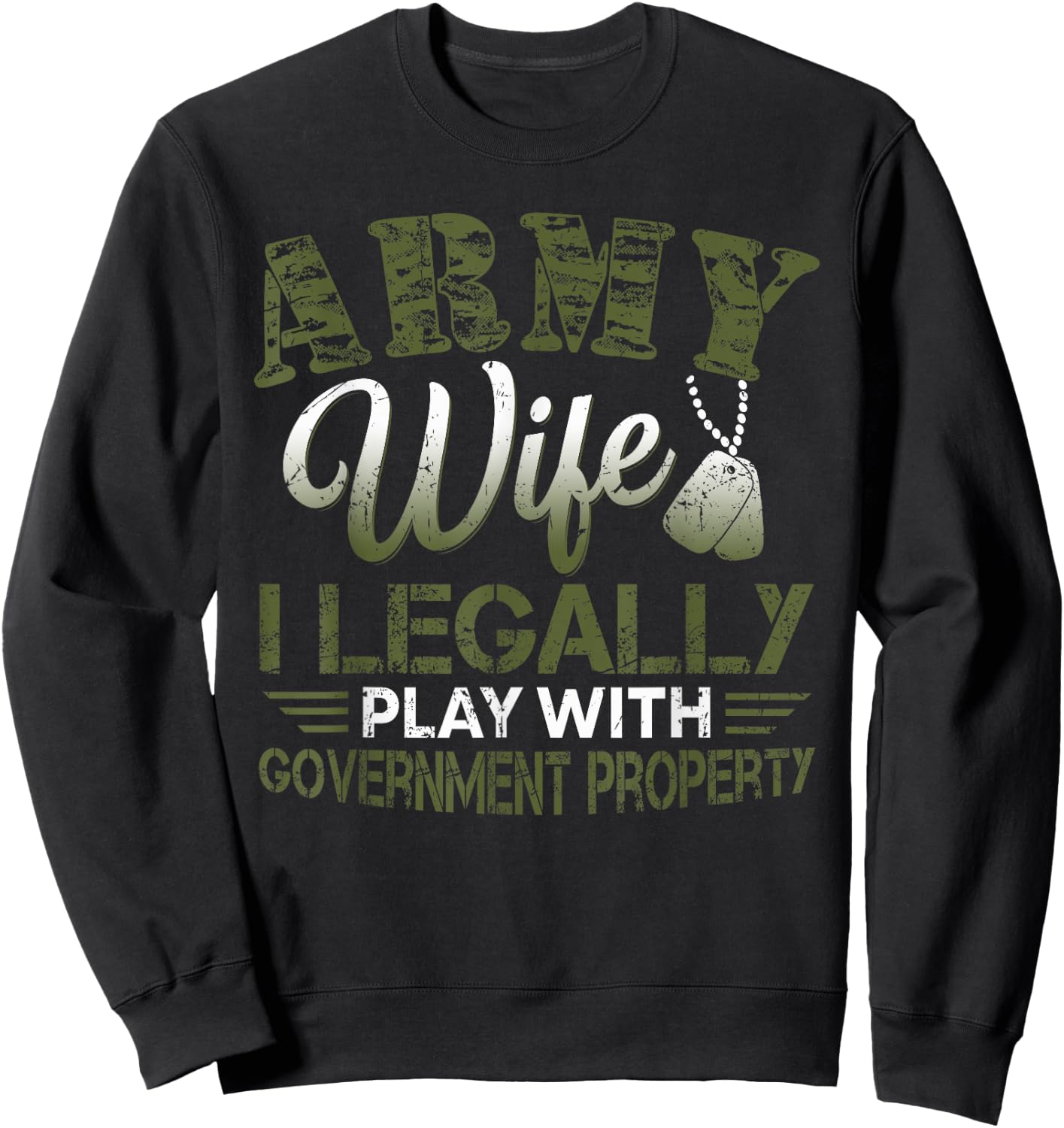 Army Veteran Wife Shirt Proud Army Wife Gift Sweatshirt - Sweatshirt | Black