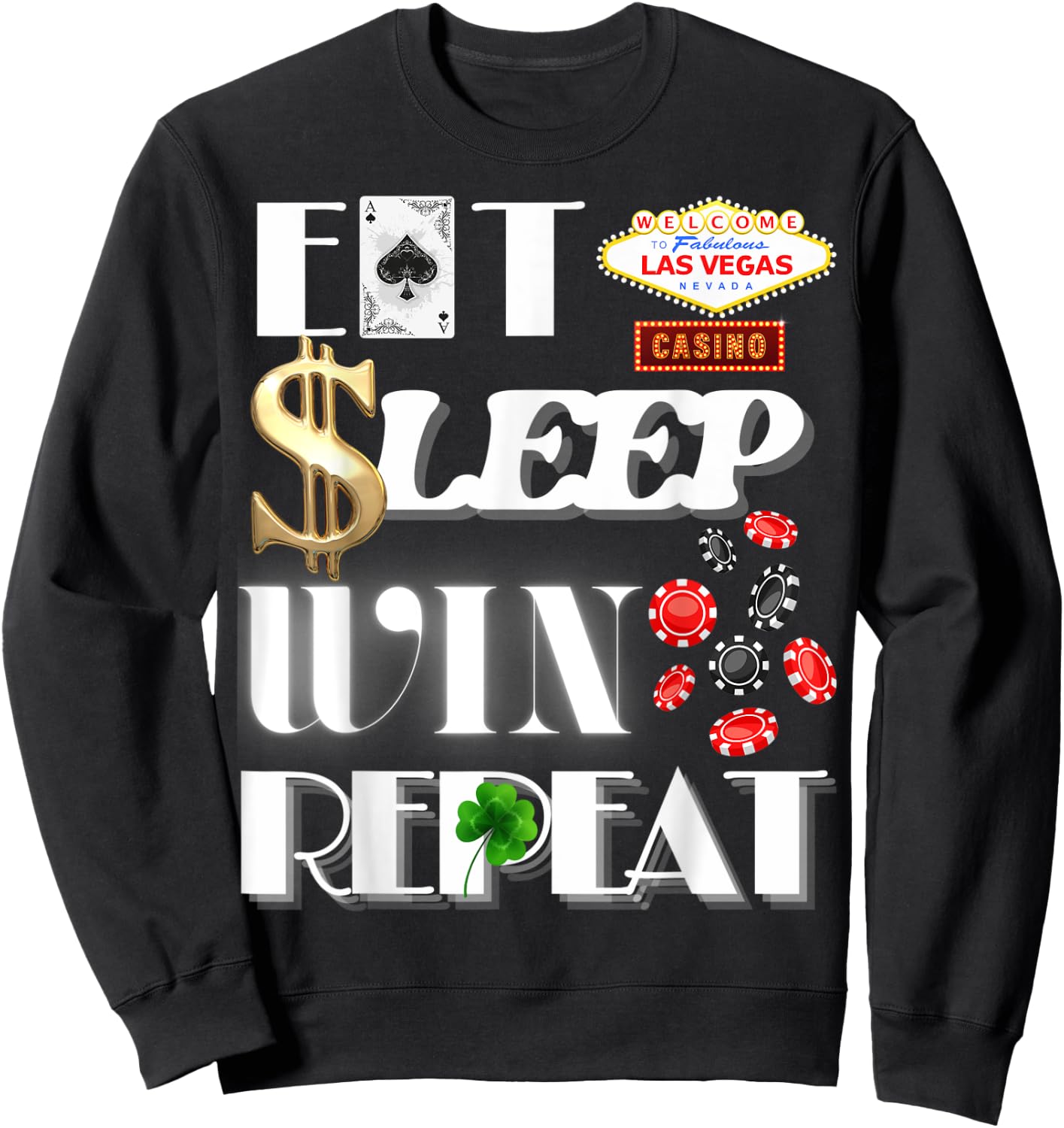 Funny Las Vegas Casino Trip Party Couple Family Matching Sweatshirt - Sweatshirt | Black