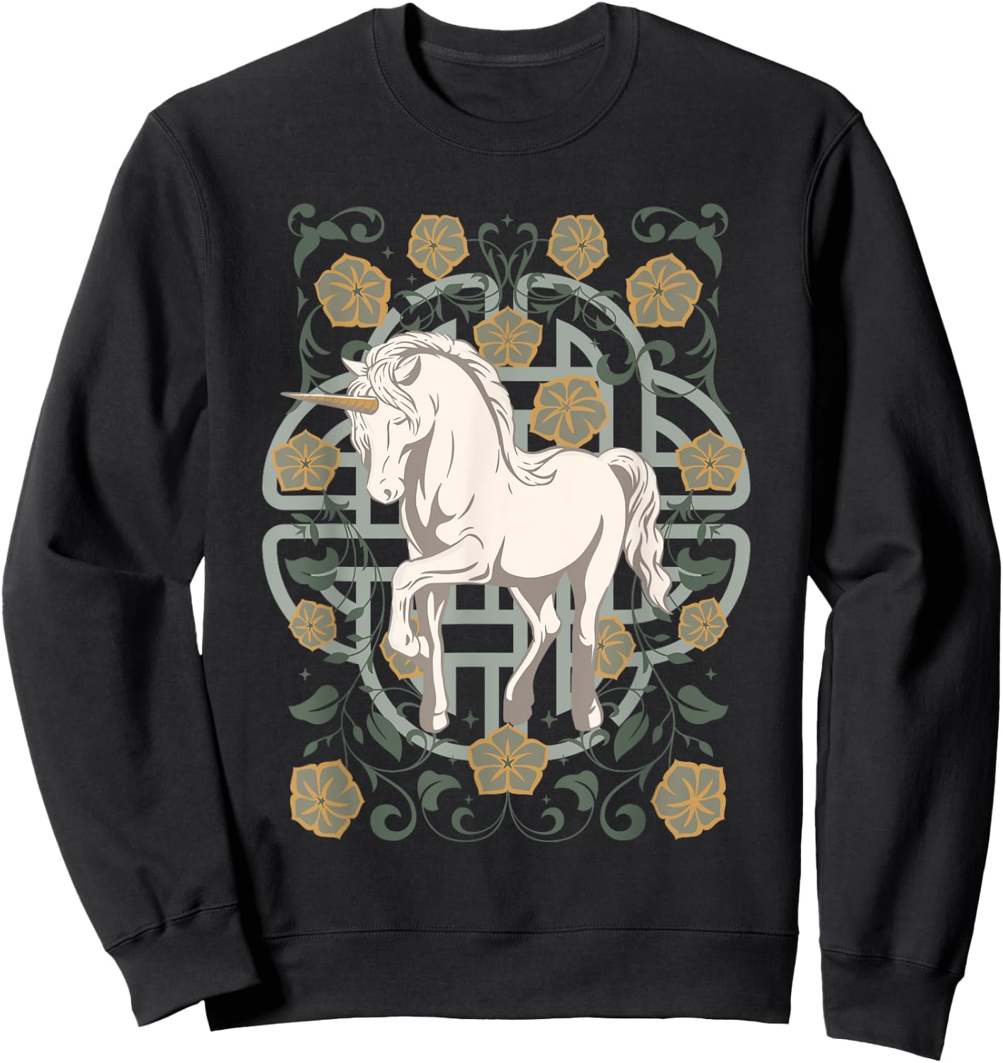 Celtic Unicorn Design Sweatshirt - Sweatshirt | Black