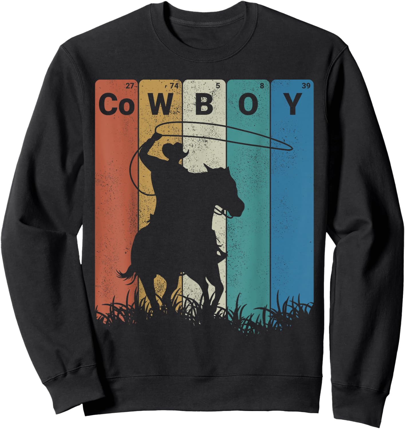 Cowboy Periodic Table Elements Western Rodeo Sweatshirt - Sweatshirt | Black