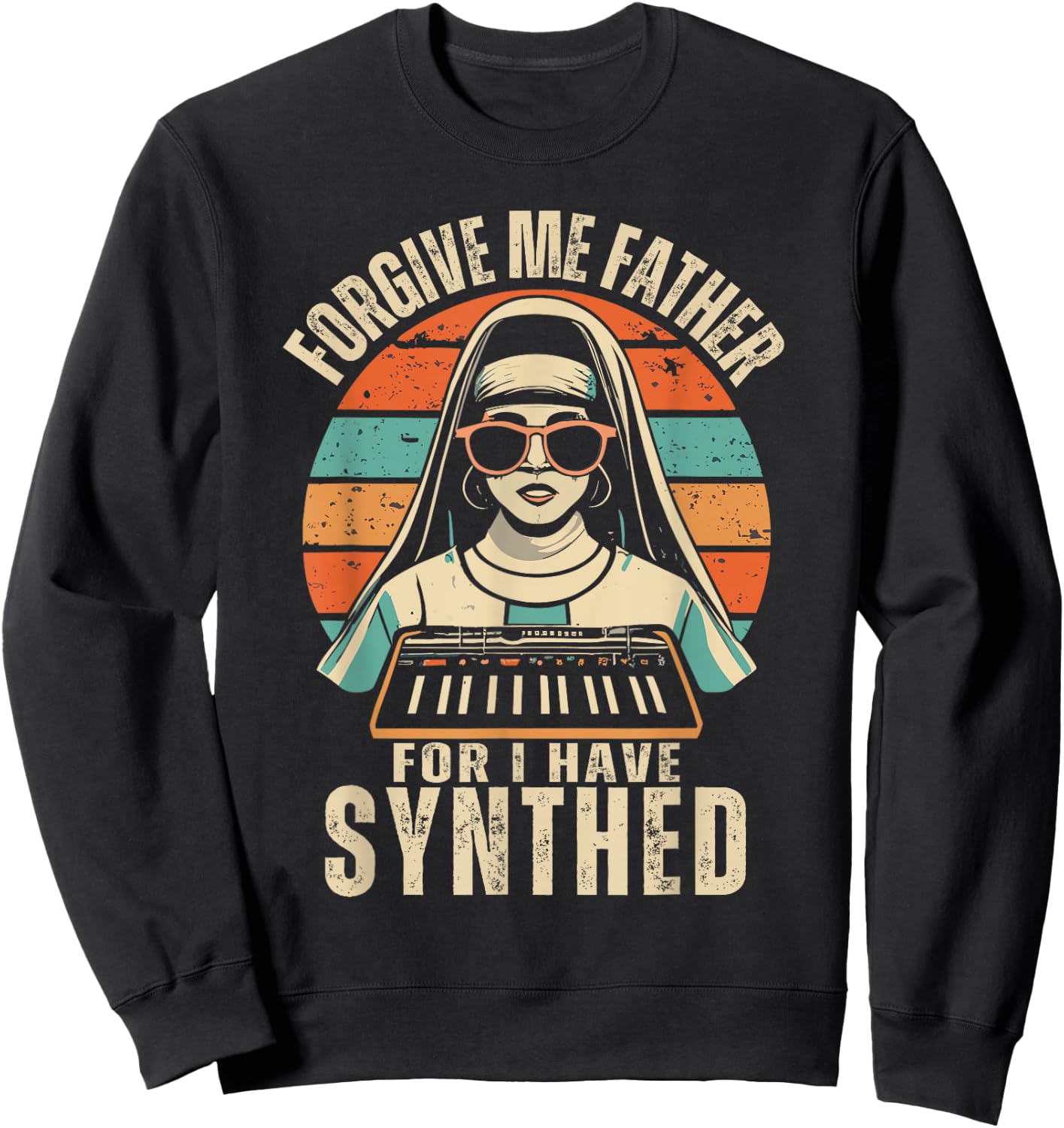 Forgive Me Father For I Have Synthed | ADSR Gear Sweatshirt - Sweatshirt | Black