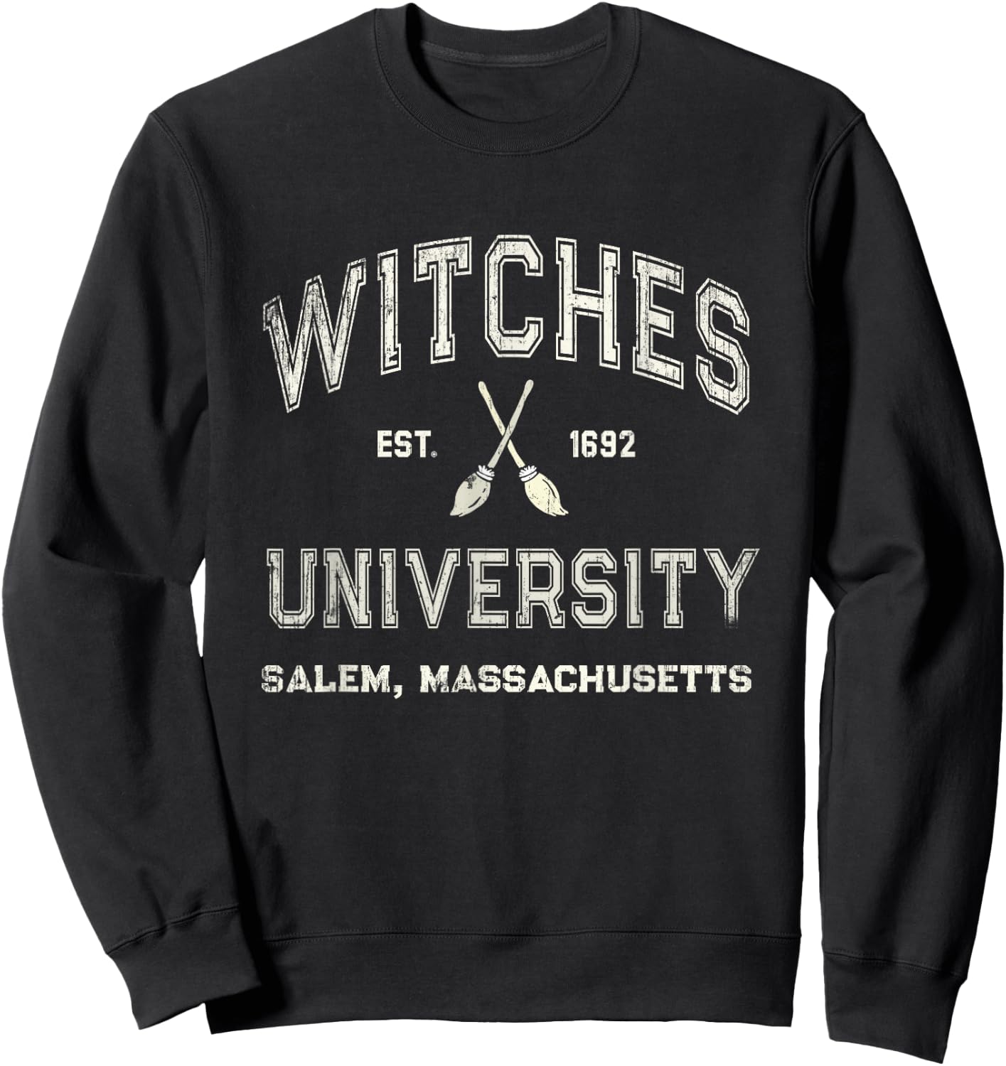 Funny WITCHES UNIVERSITY Salem Witchy School Wiccan College Sweatshirt - Sweatshirt | Black