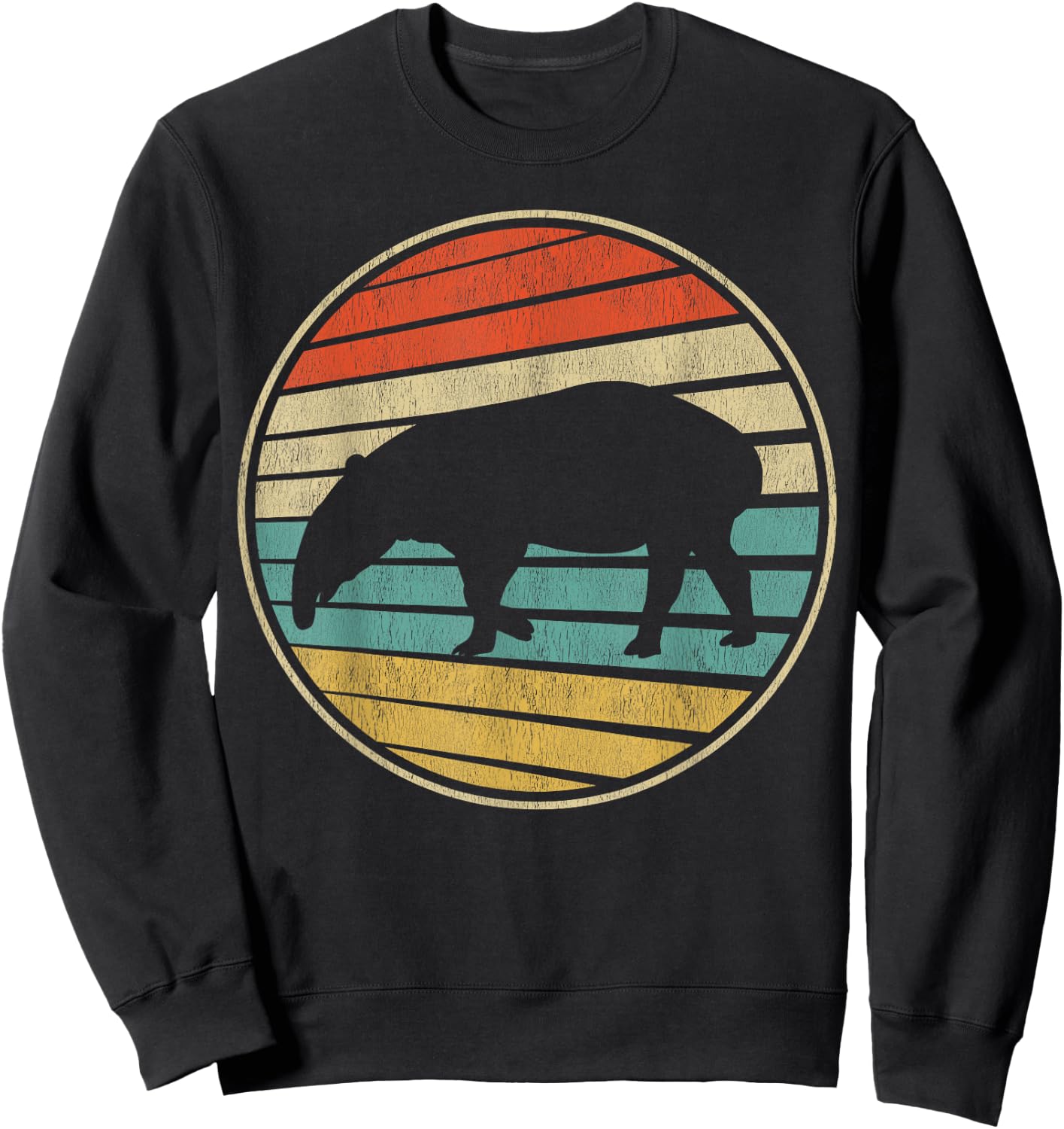 Cute Tapir Gift Retro Vintage 70s 80s Tapir Animal Lover Fun Sweatshirt - Sweatshirt | Black