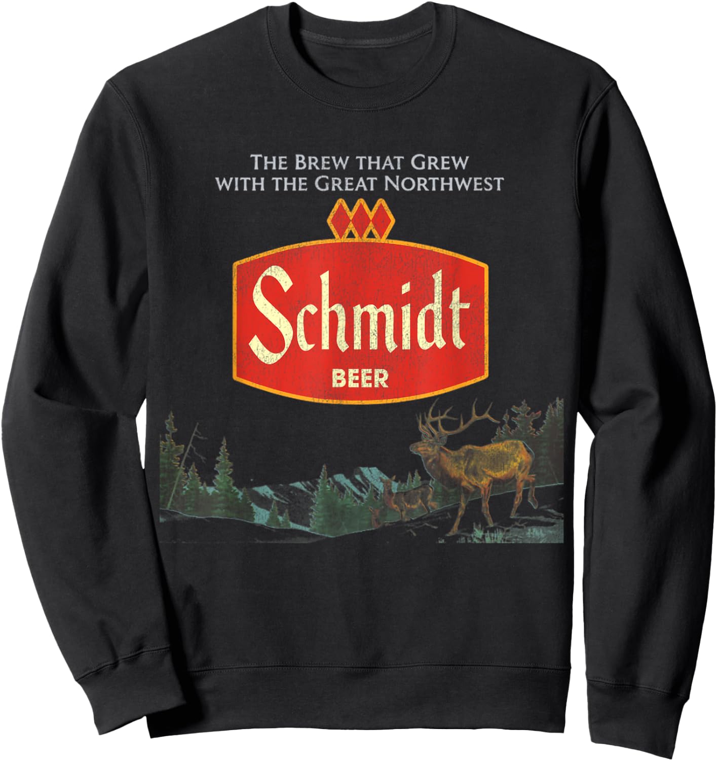 Beer Schmidt Beer Retro Defunct Nature Scene Sweatshirt - Sweatshirt | Black