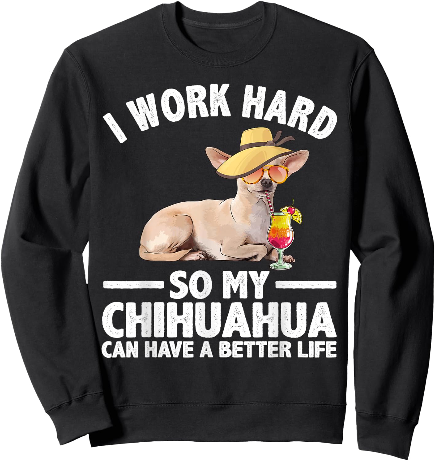 Cool Chihuahua Art Women Chihuahua Lover Dog Owner Sweatshirt - Sweatshirt | Black