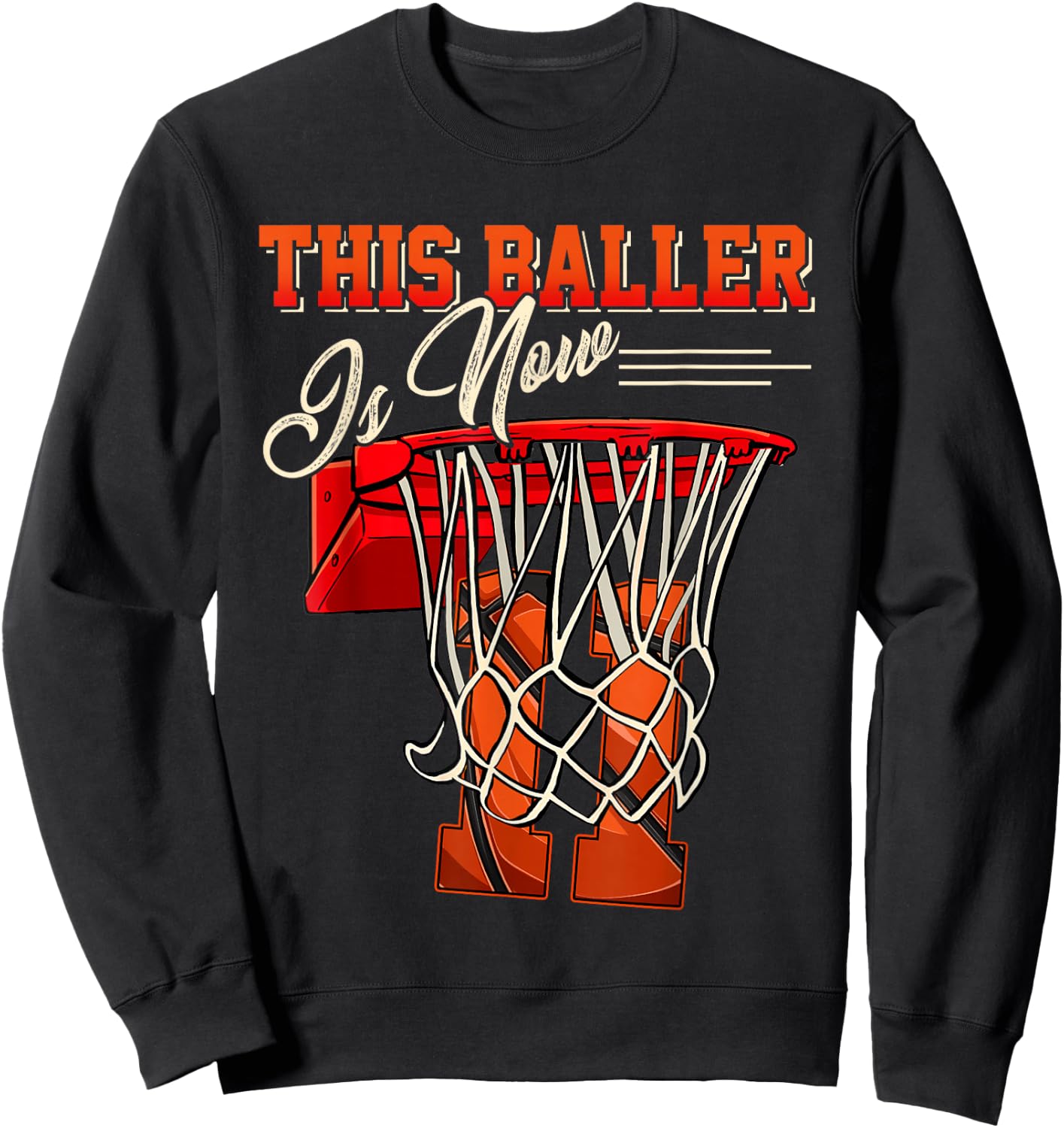 11th Birthday Shirt for Boy Basketball 11 Years Old Kid Gift Sweatshirt - Sweatshirt | Black
