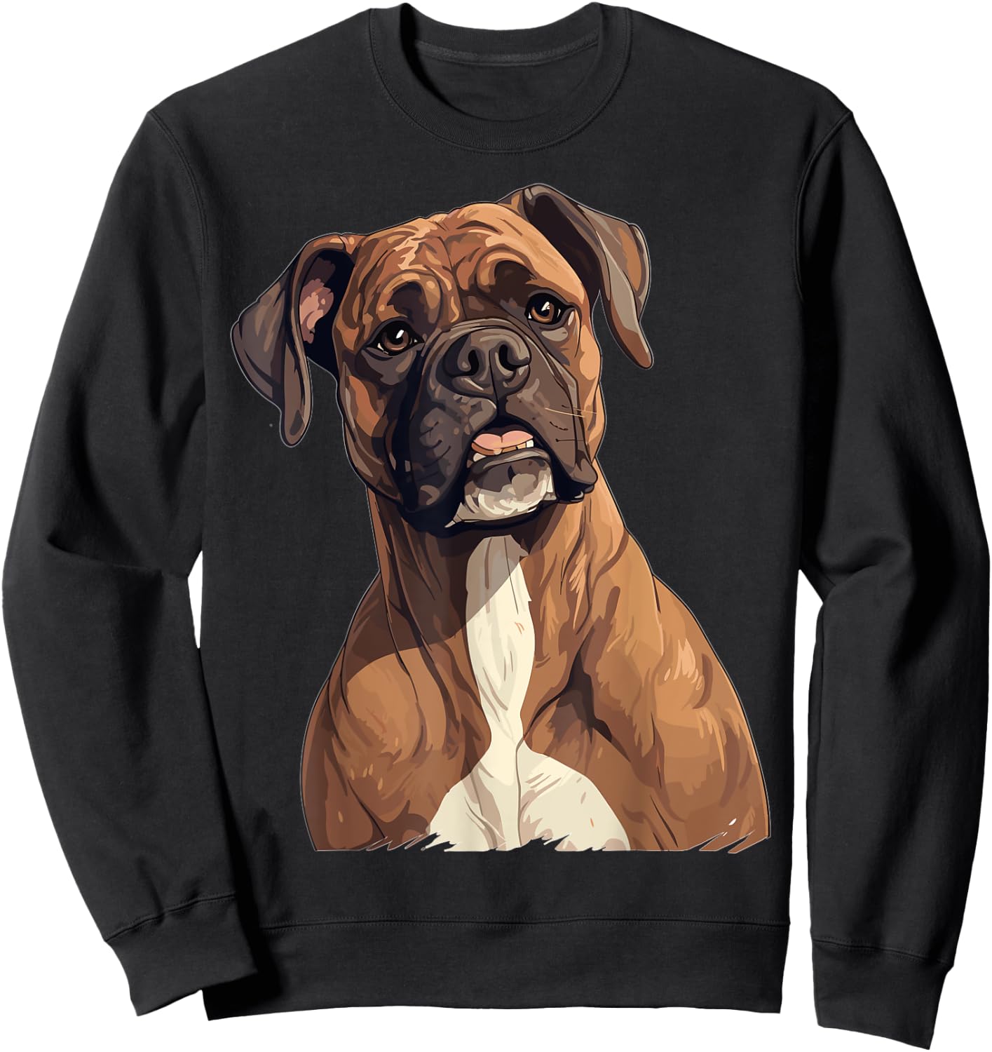 Boxer Dog Breed Pet - Cute Graphic Sweatshirt - Sweatshirt | Black