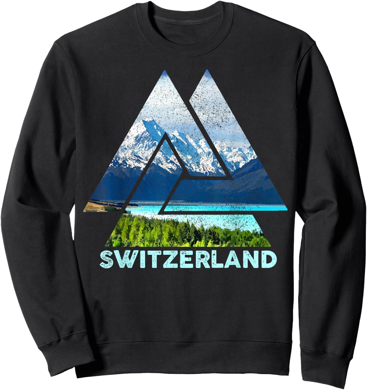 Switzerland Switzerland Nature Alps Mountains Sweatshirt - Sweatshirt | Black