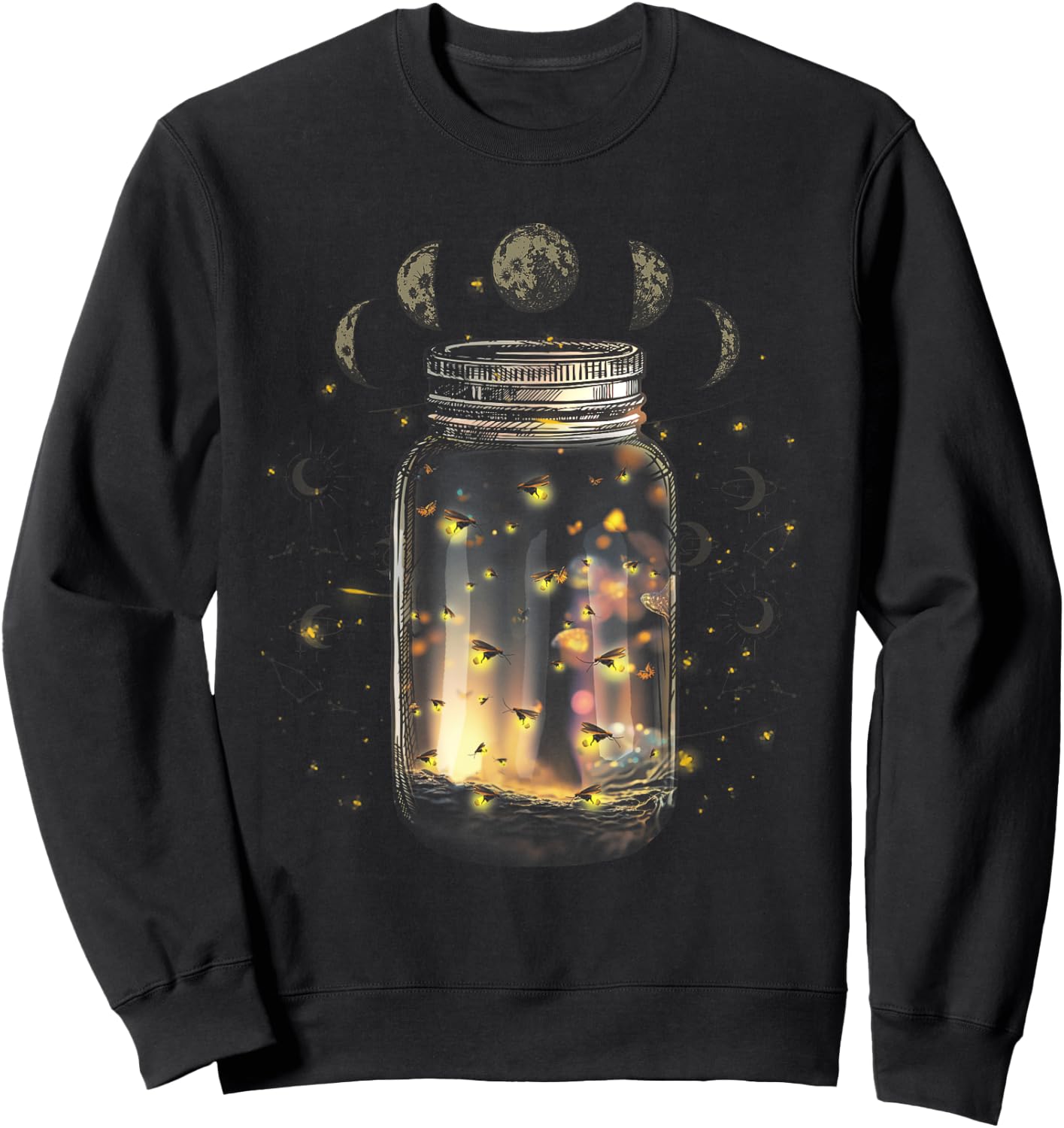 Fireflies Bugs In Jar Firefly Lightning Insects Of Biology Sweatshirt - Sweatshirt | Black