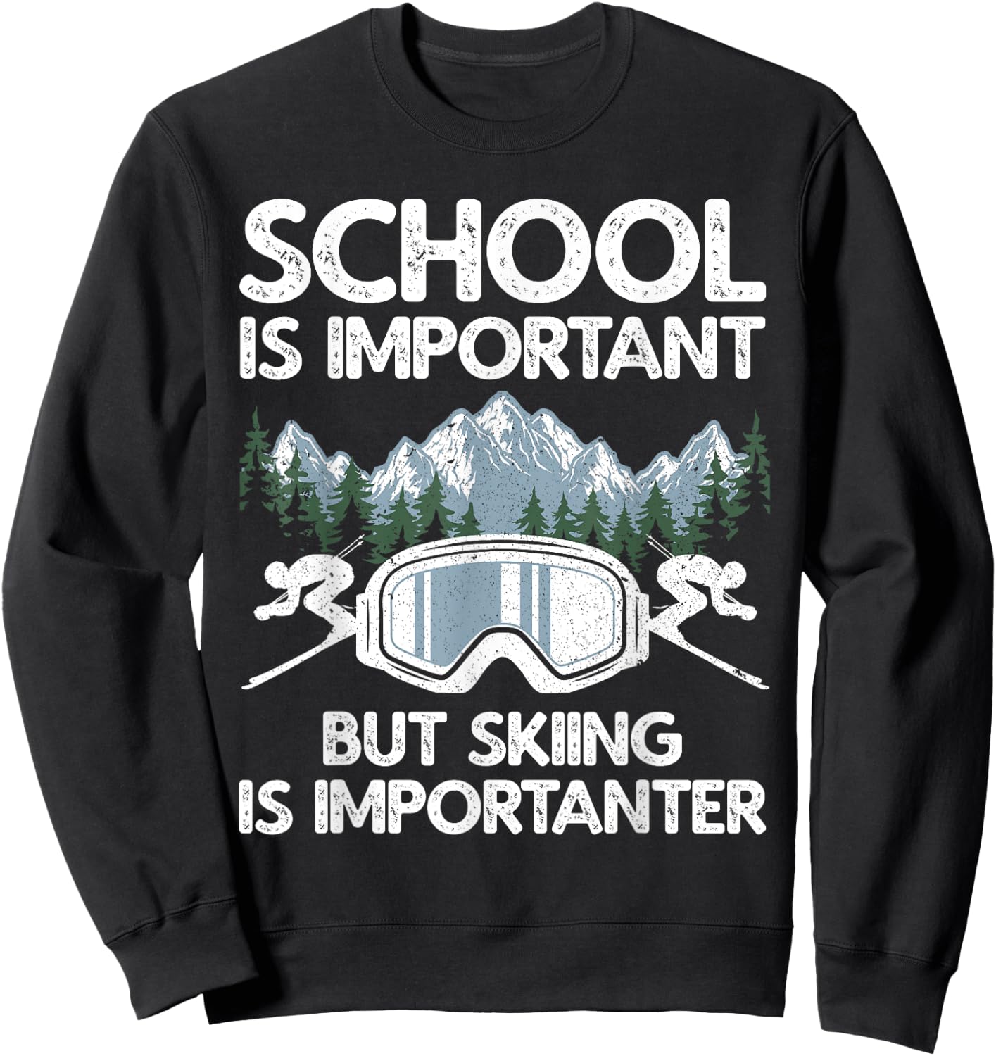 Funny Skiing Design Women Skier Ski Skiing Lovers Sweatshirt - Sweatshirt | Black