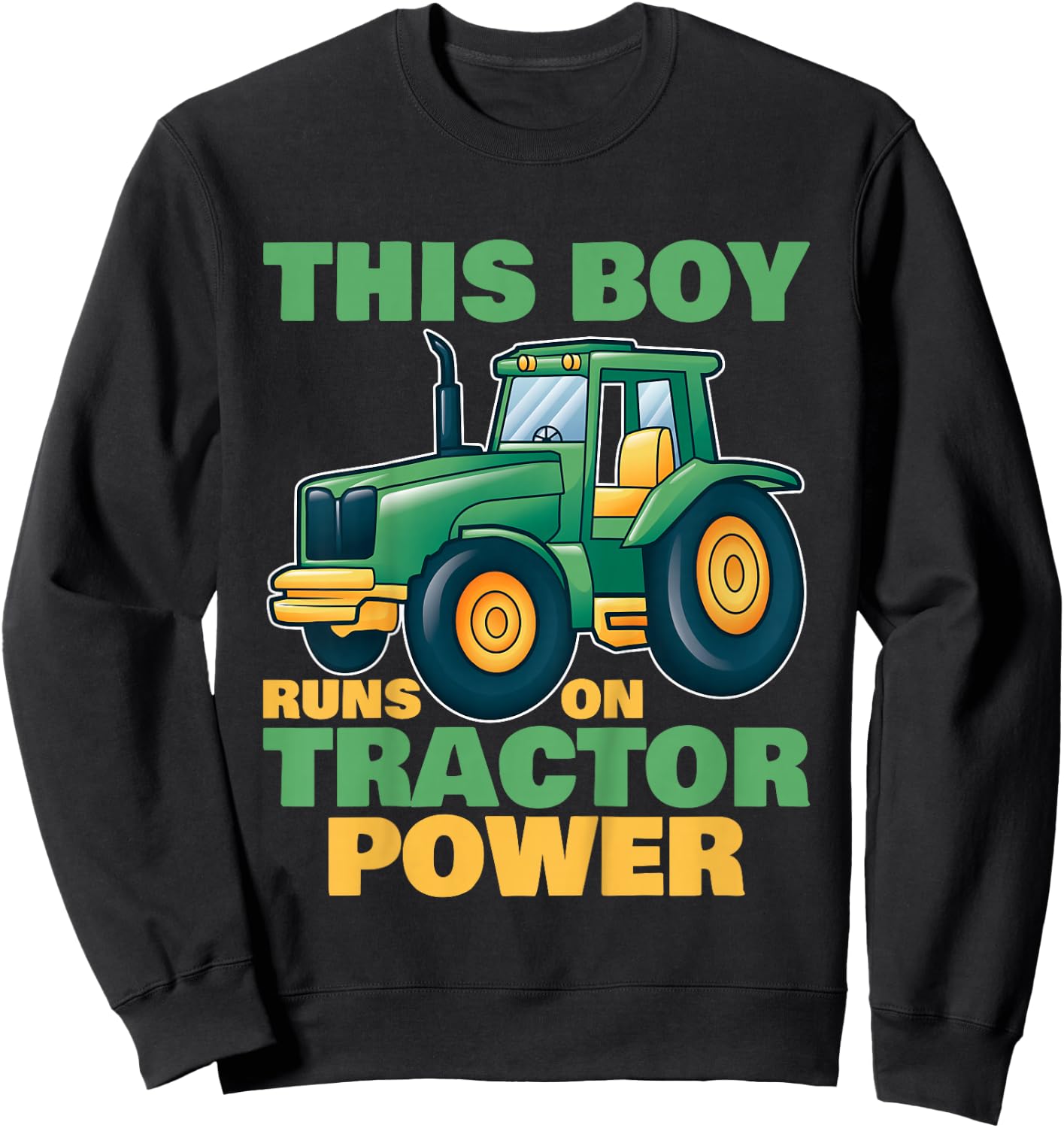 Kids Tractor | Toddler Tractors | Boys Tractor Sweatshirt - Sweatshirt | Black