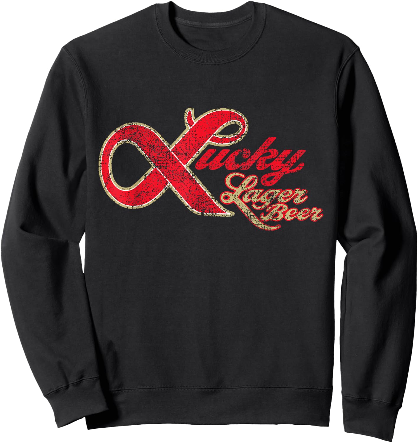 Lucky Lager Beer Vintage Style - Logo Sweatshirt - Sweatshirt | Black