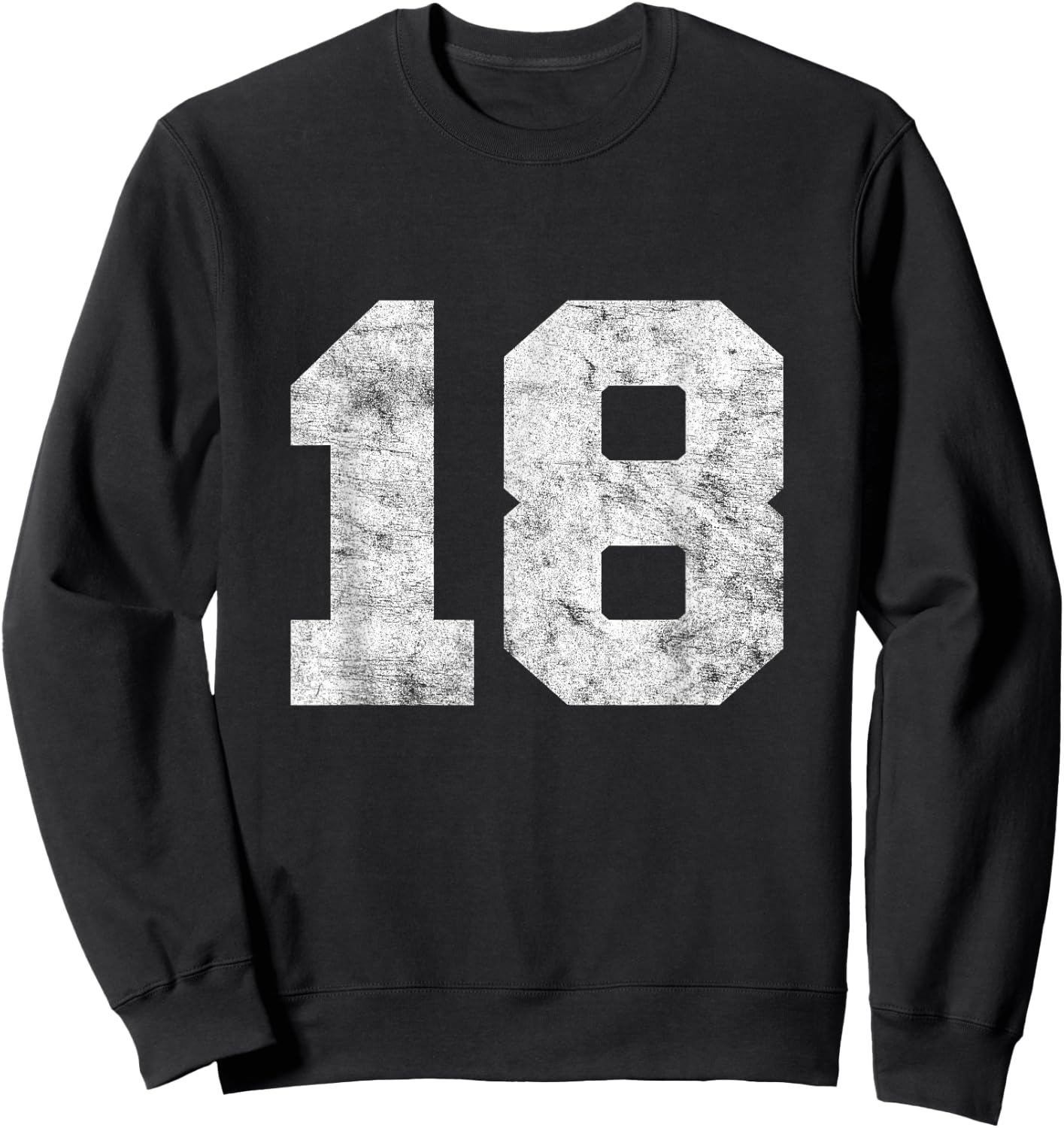 Vintage Lucky Number 18 Birthday Sports Player Team Athlete Sweatshirt - Sweatshirt | Black