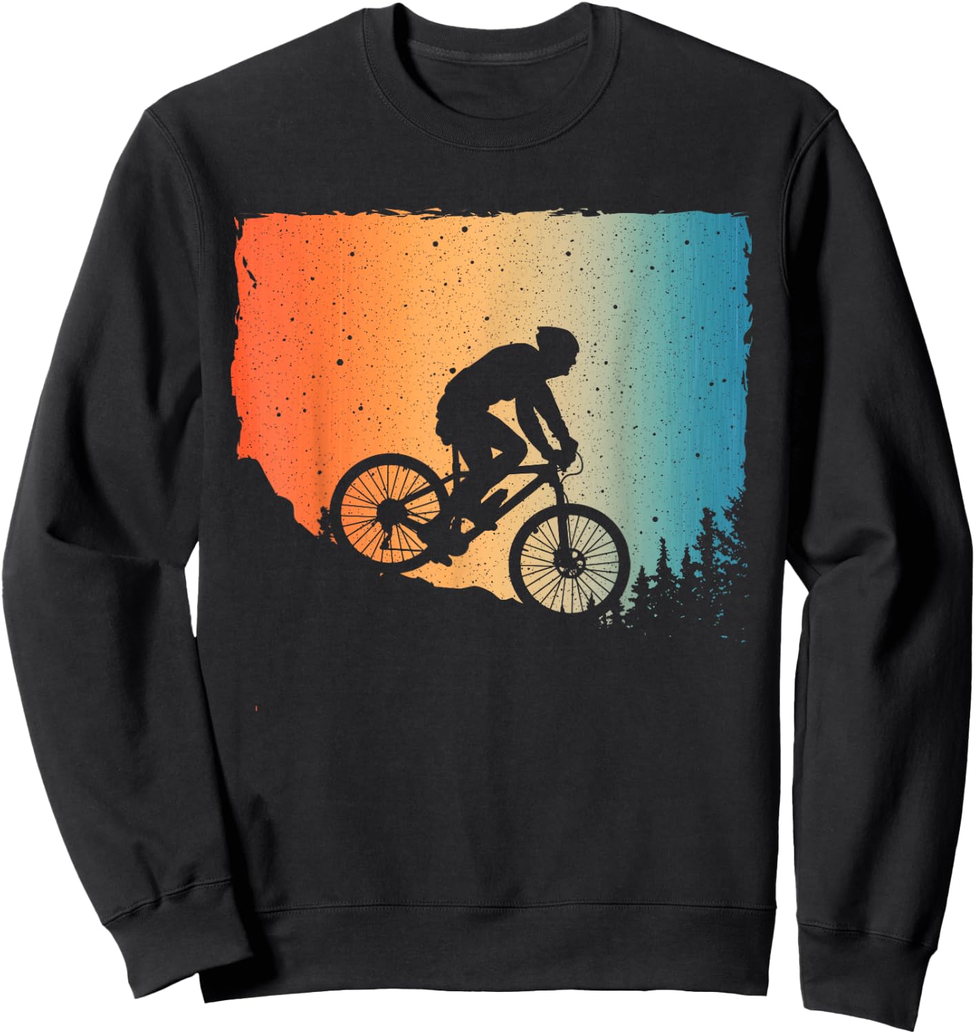 Funny Mountain Biking Design Women Mountain Bike Sweatshirt - Sweatshirt | Black