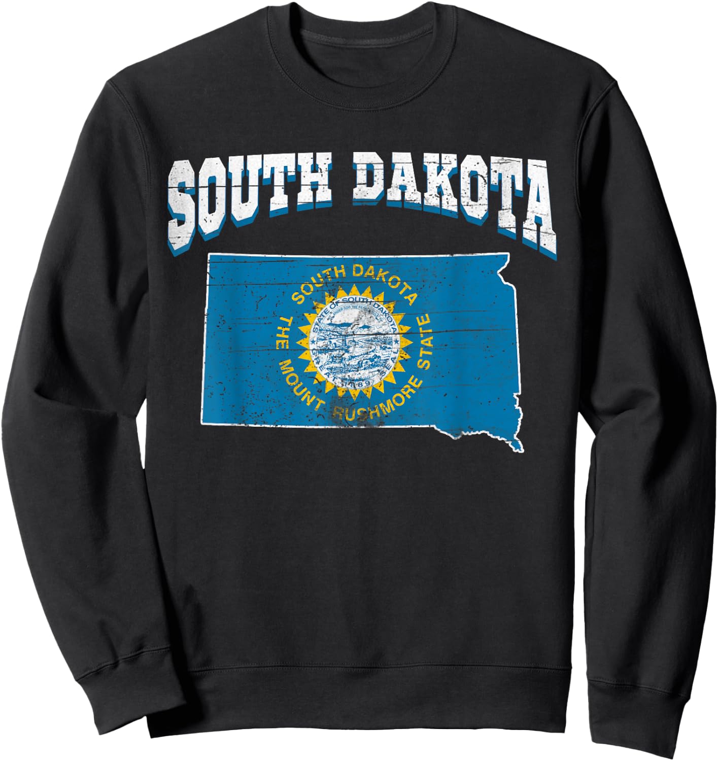 US Citizen Proud America State Flag Land Map South Dakota Sweatshirt - Sweatshirt | Black
