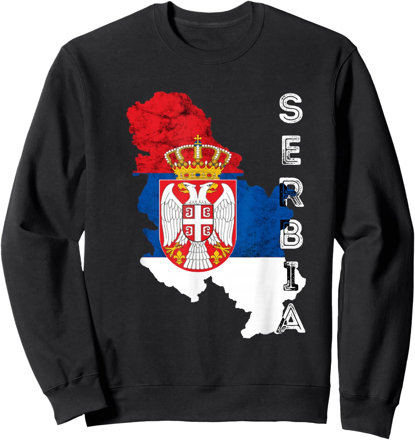 Serbia Vintage Serbian Map Srbija Serbian Flag Serbian Pride Sweatshirt - Sweatshirt | Black
