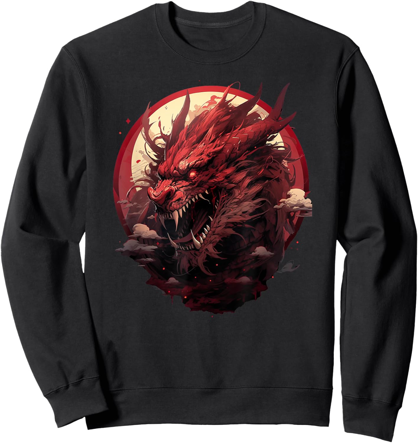 Japanese Aesthetic Dragon japanese art Japan Tattoo Sweatshirt - Sweatshirt | Black