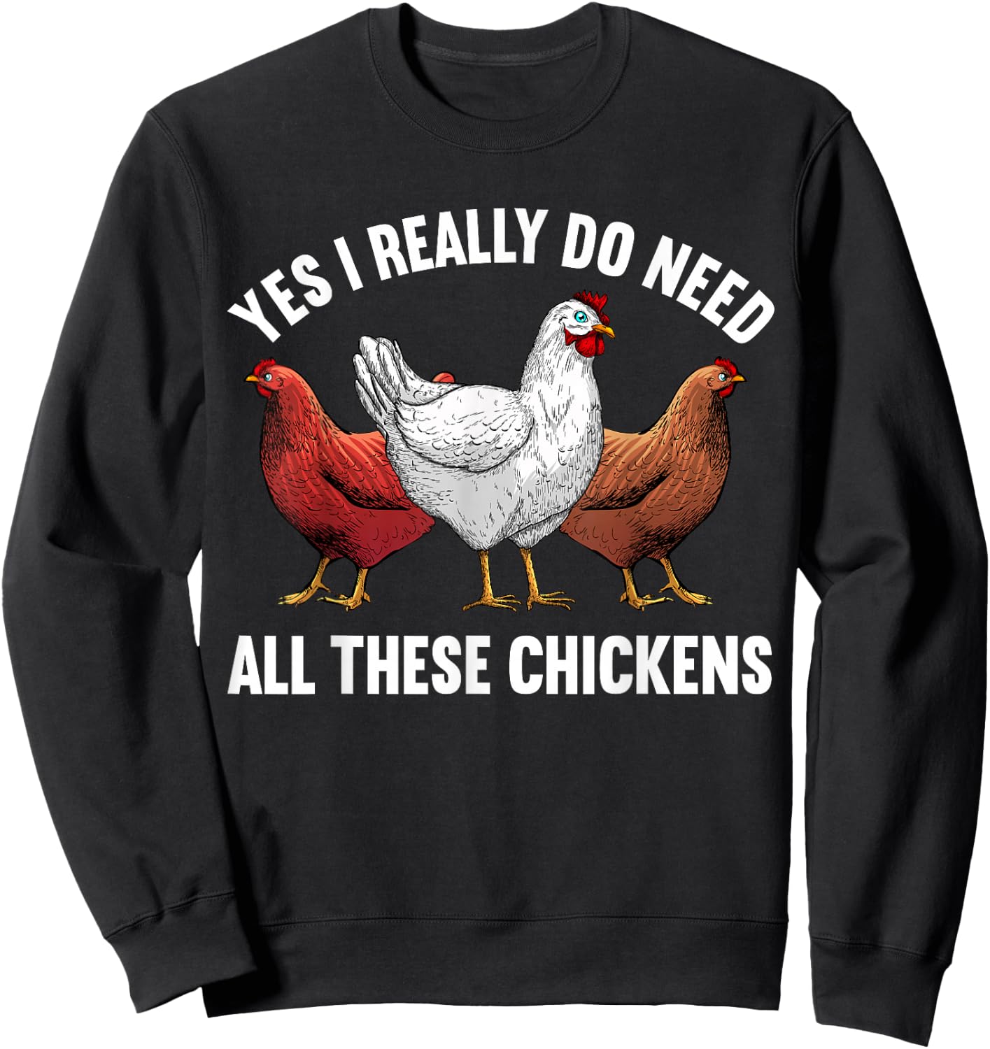 Cool Chicken Art Women Poultry Animal Chicken Farmer Sweatshirt - Sweatshirt | Black