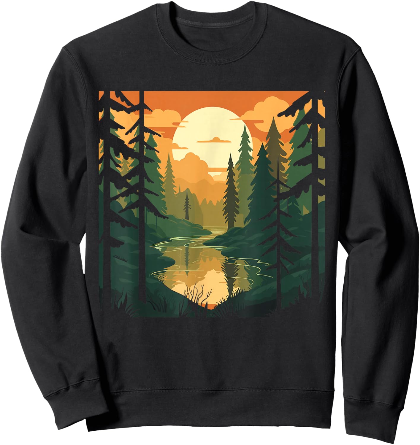 Forest Nature and Tree Men Sweatshirt - Sweatshirt | Black