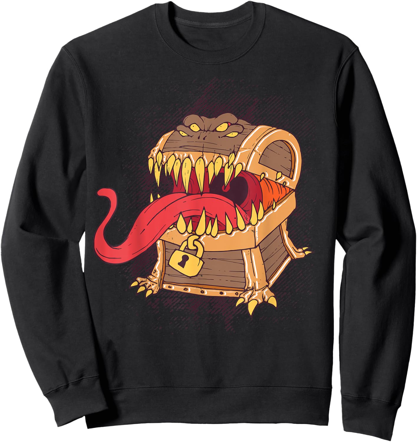 Mimic Dice Chest Treasure Tabletop Game RPG Gaming Gamer Sweatshirt - Sweatshirt | Black