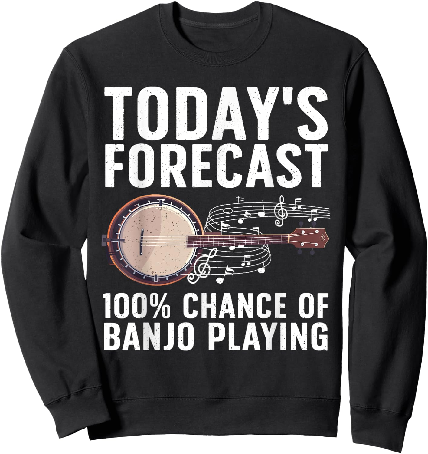 Funny Banjo Art Women Bluegrass Instrument Player Sweatshirt - Sweatshirt | Black