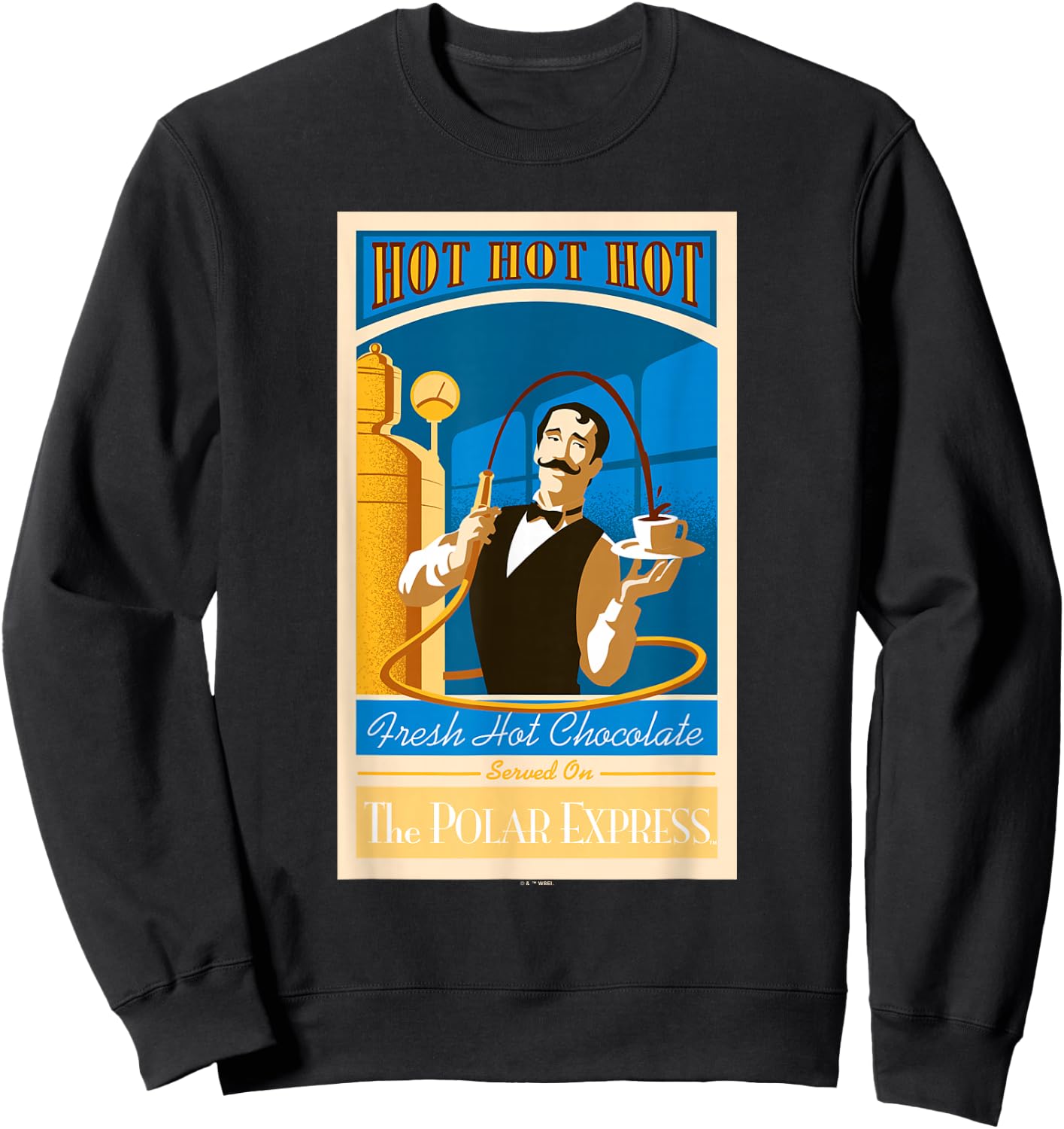 The Polar Express Christmas, Serving Hot, Hot Chocolate Sweatshirt - Sweatshirt | Black
